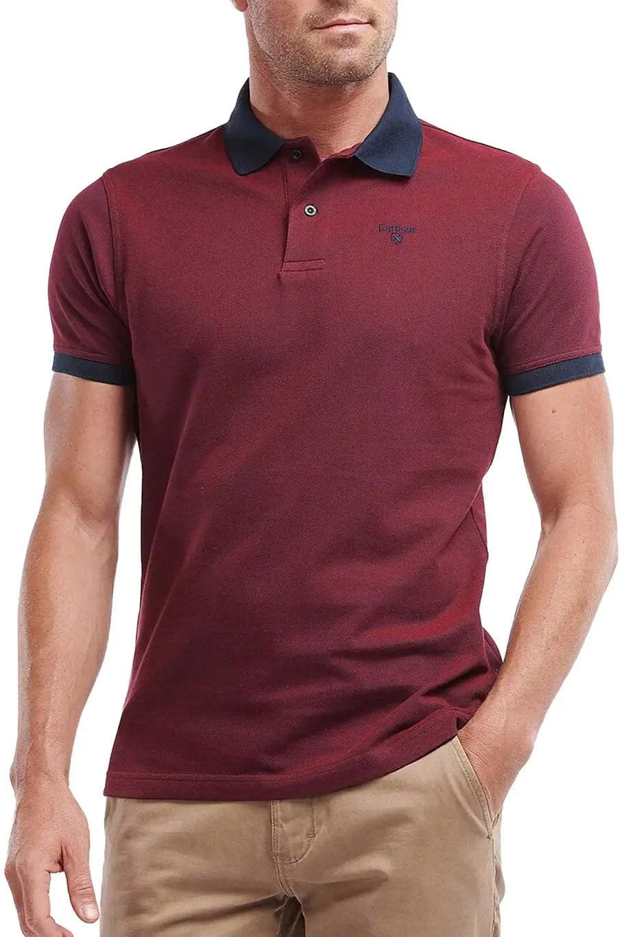 Barbour Sports Mix Polo - Dark Red