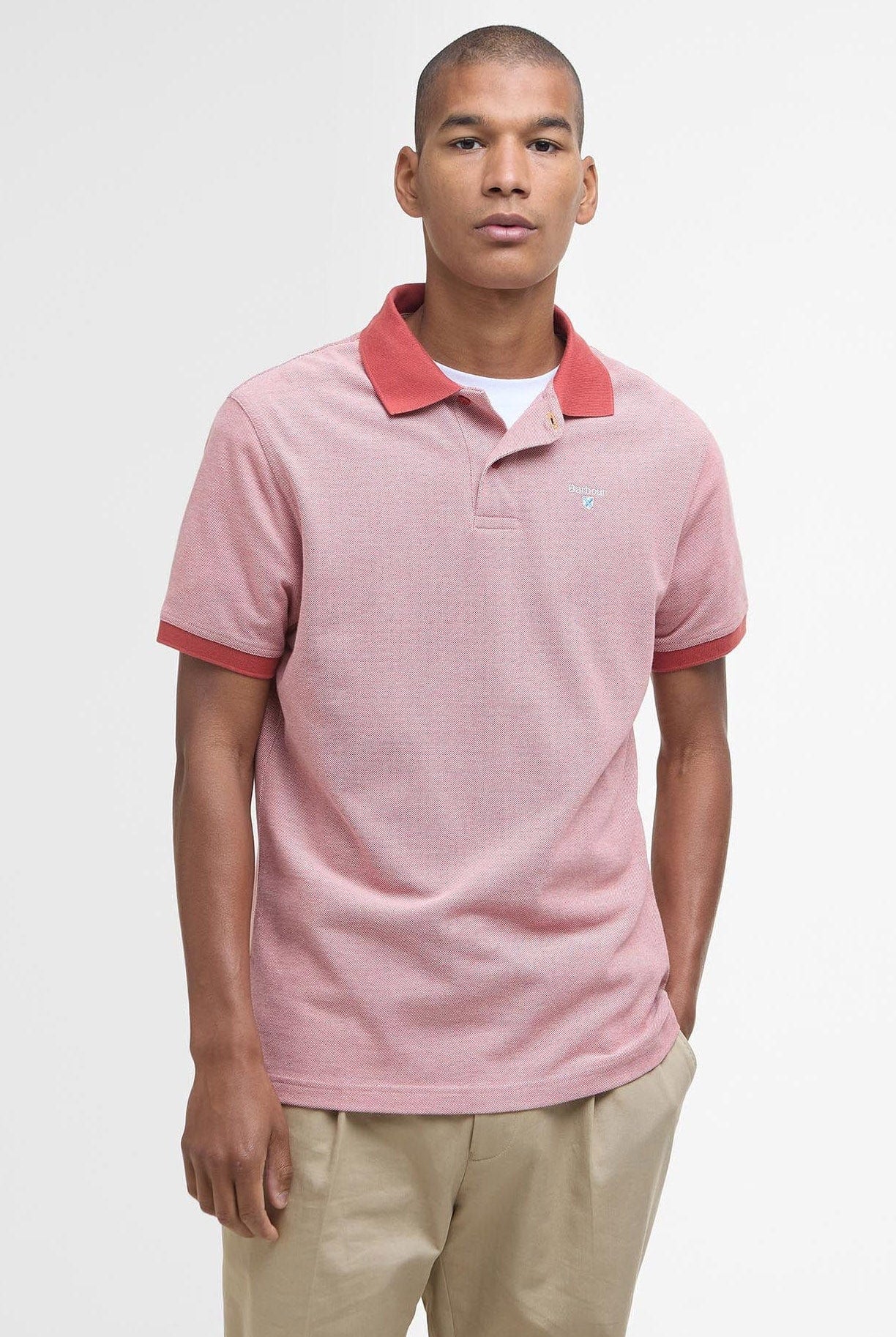 Barbour Sports Mix Polo - Red Spice