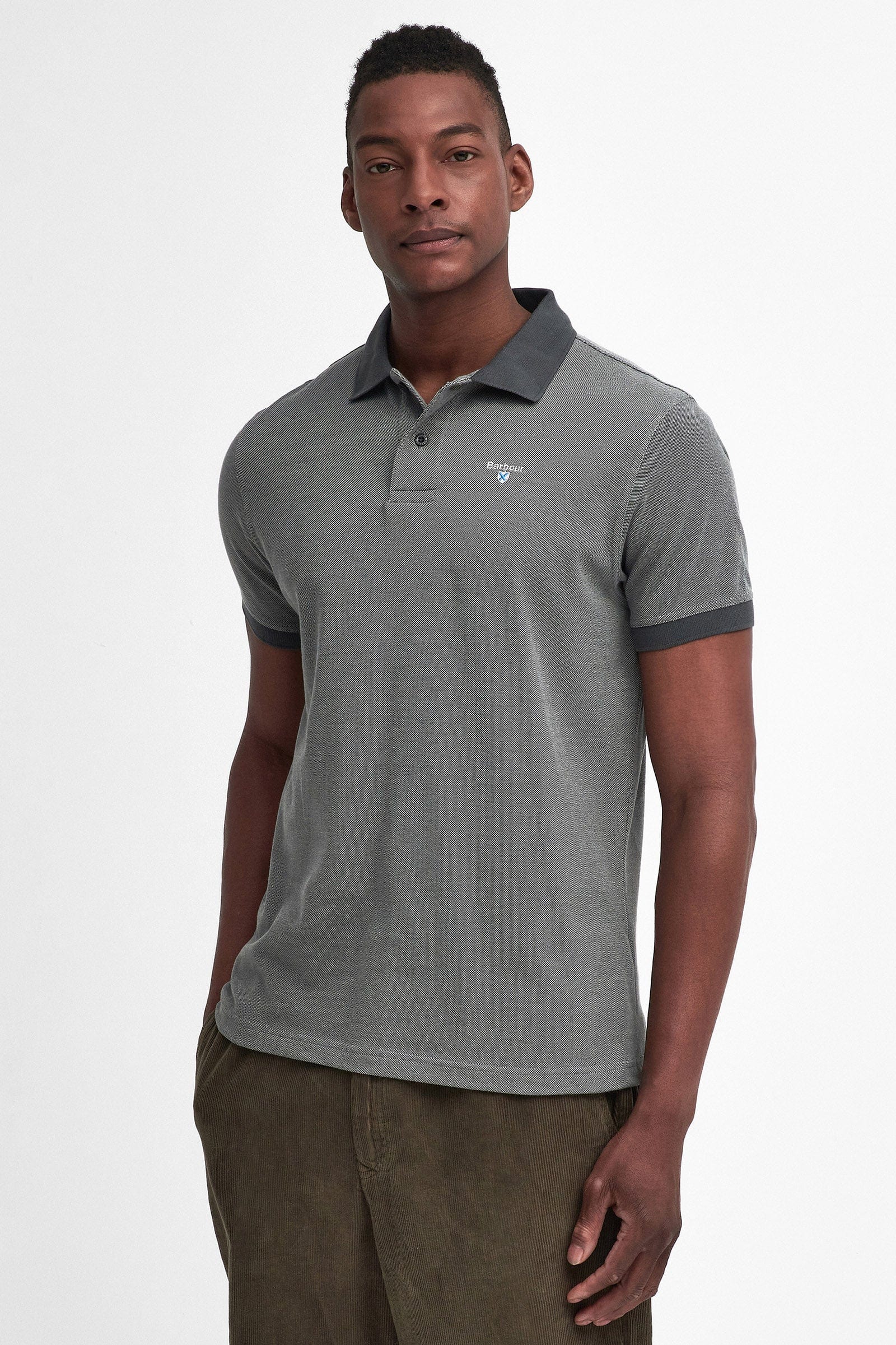 Barbour Sports Mix Polo Shirt - Mid Grey