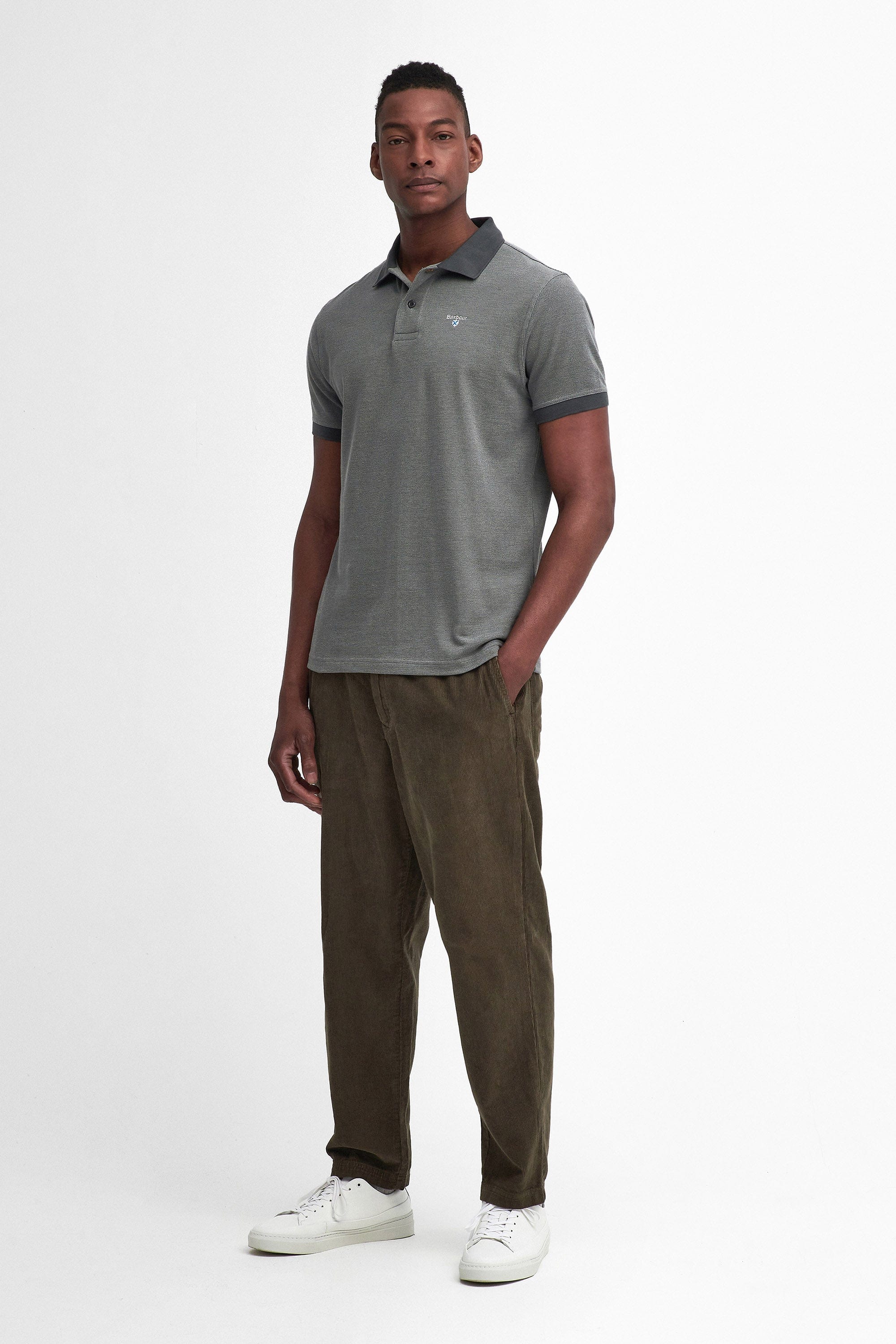 Barbour Sports Mix Polo Shirt - Mid Grey