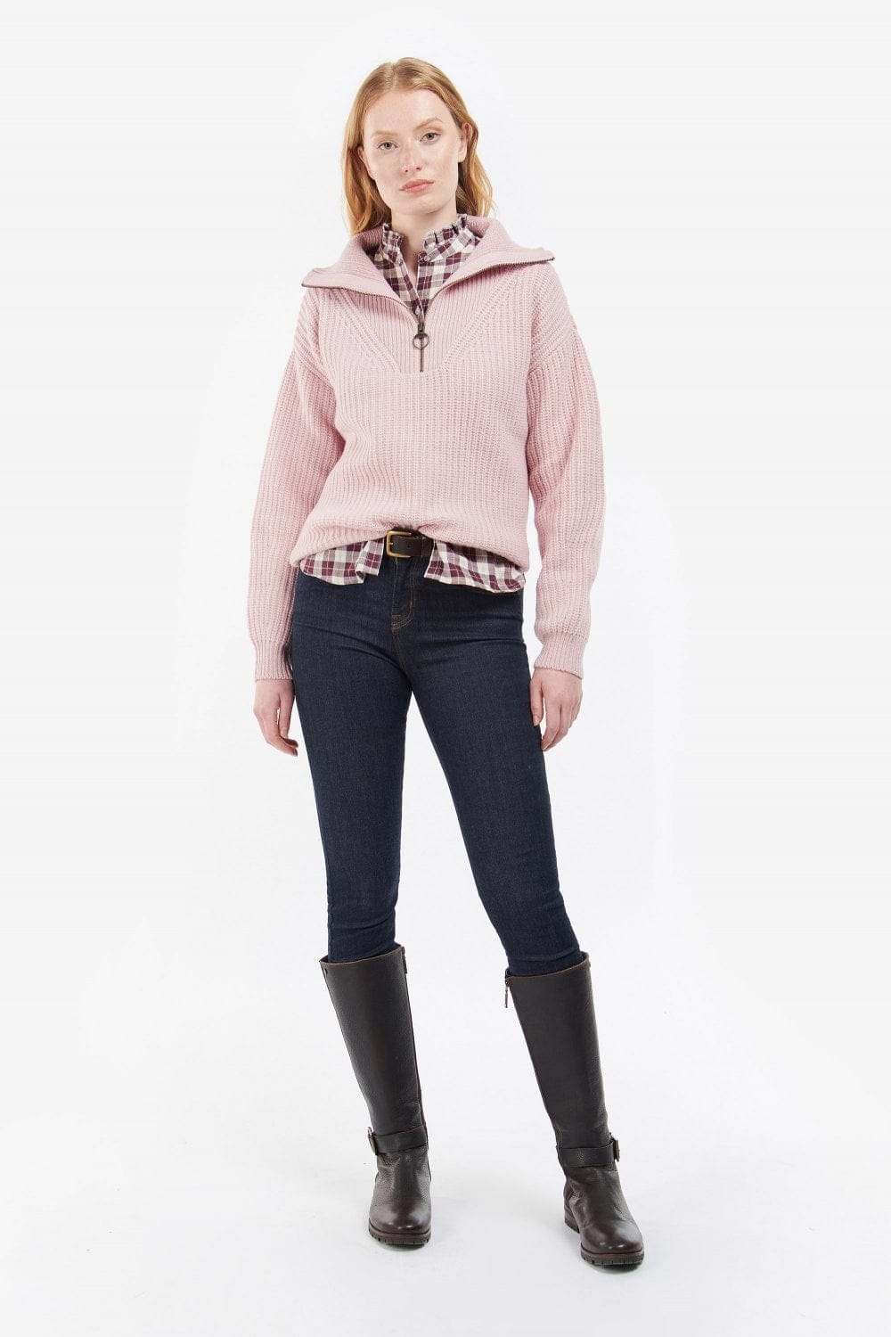 Barbour Stavia Quarter Zip Knit - Rosewater