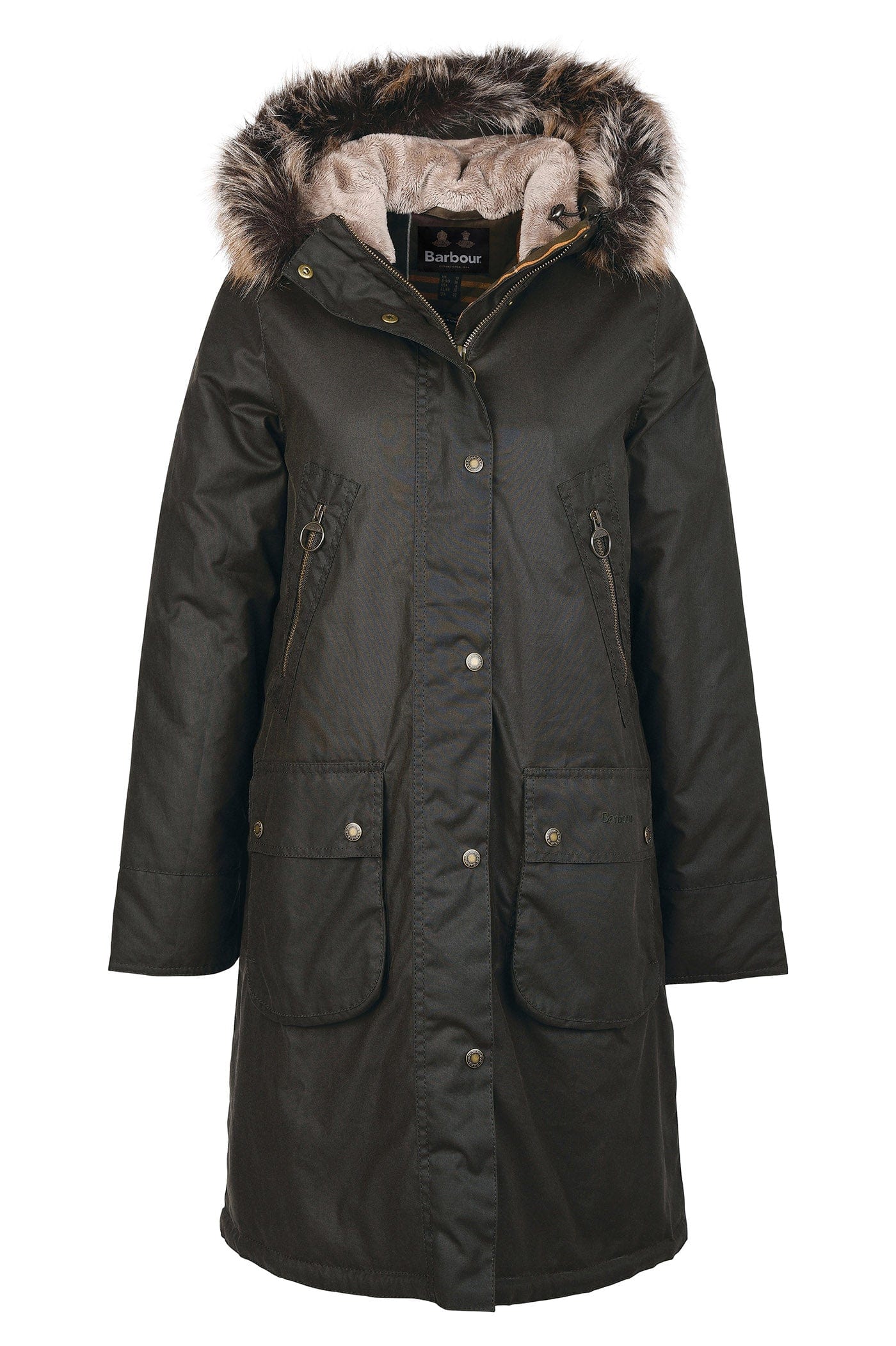 Barbour Stavia Wax Jacket - Olive/Classic