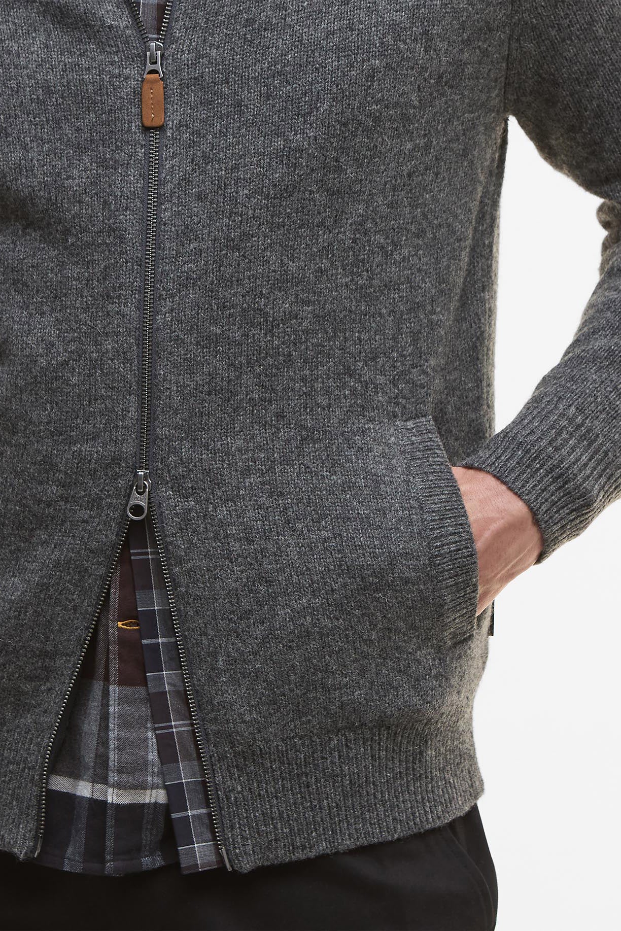 Barbour Talder Zip-Up Jumper - Charcoal