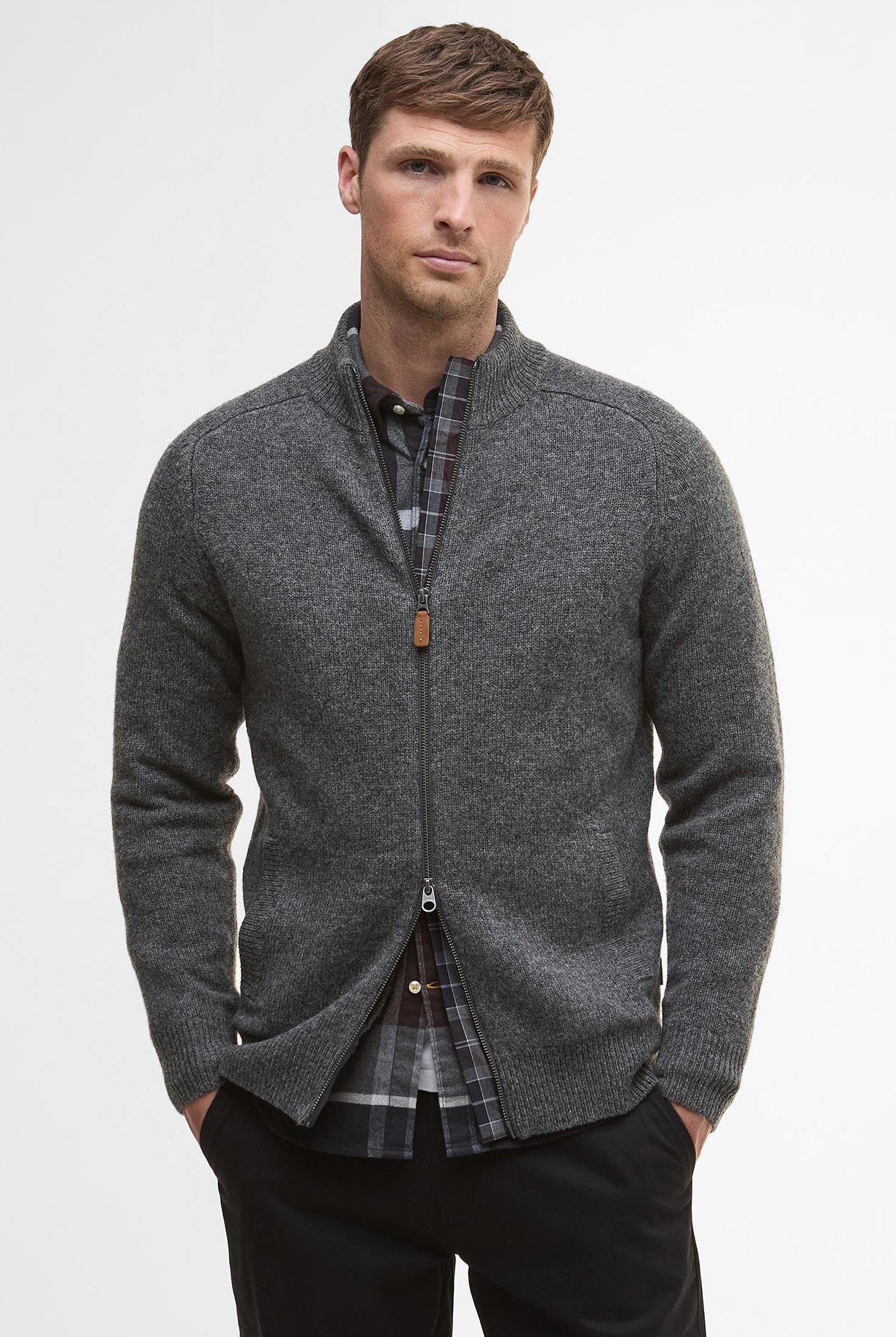 Barbour Talder Zip-Up Jumper - Charcoal