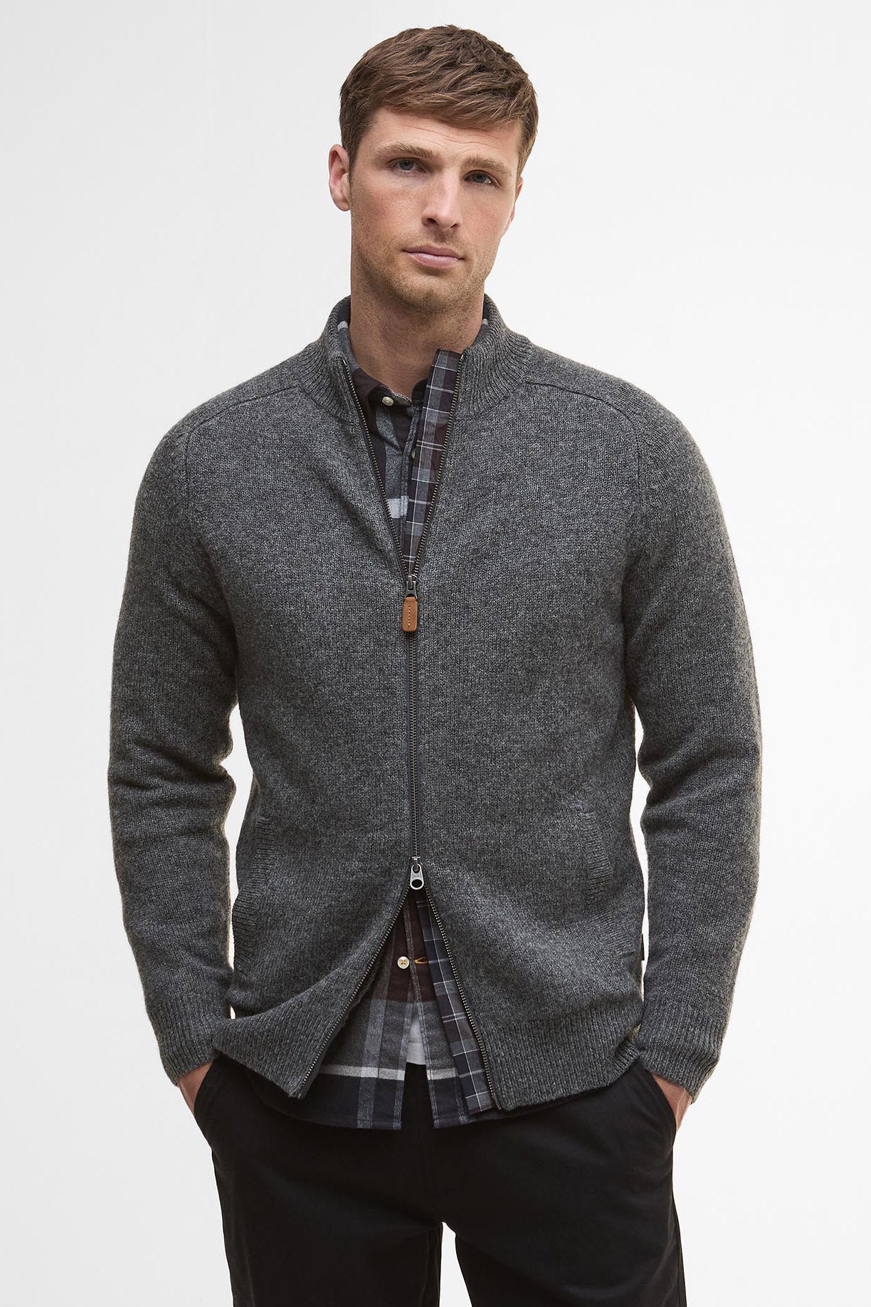 Barbour Talder Zip-Up Jumper - Charcoal