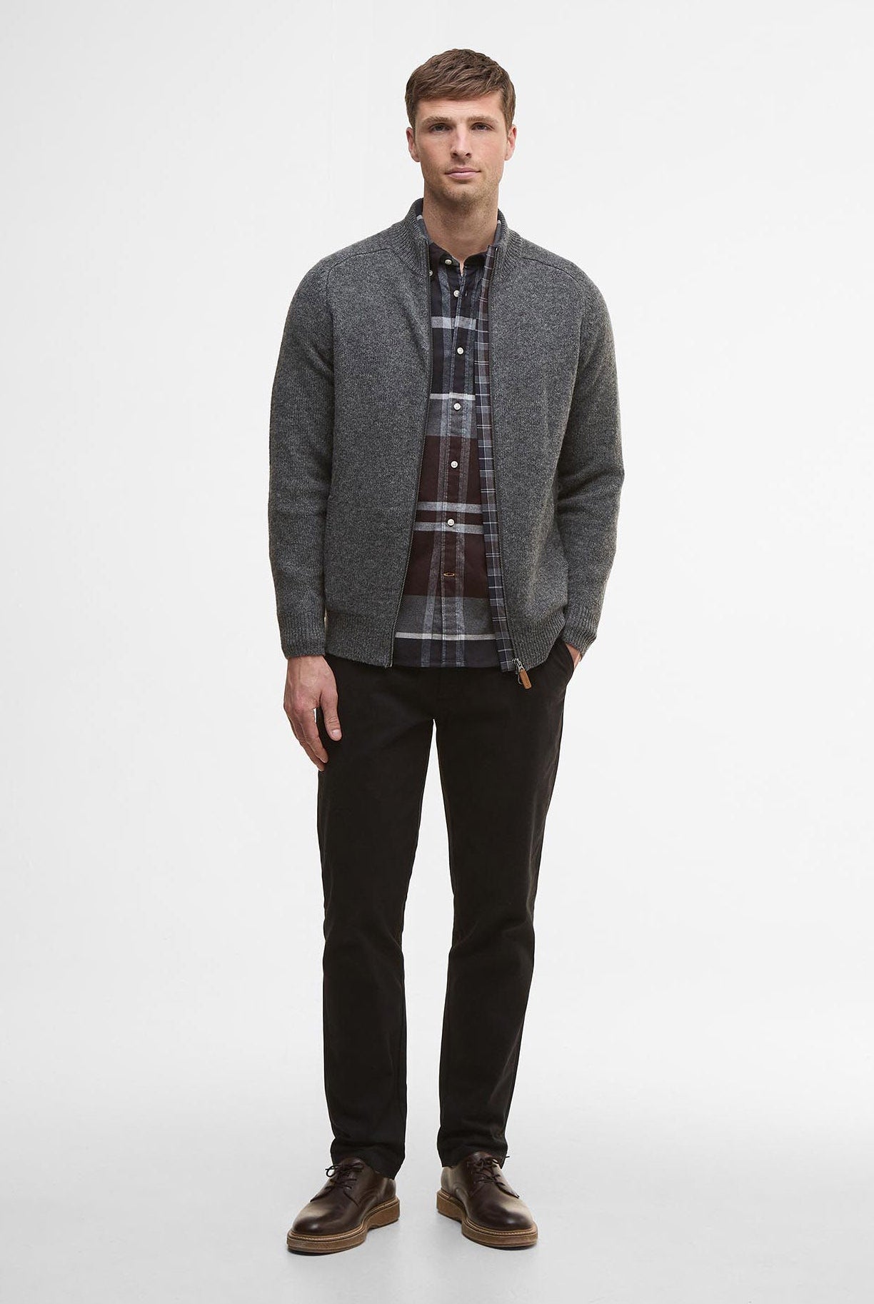 Barbour Talder Zip-Up Jumper - Charcoal