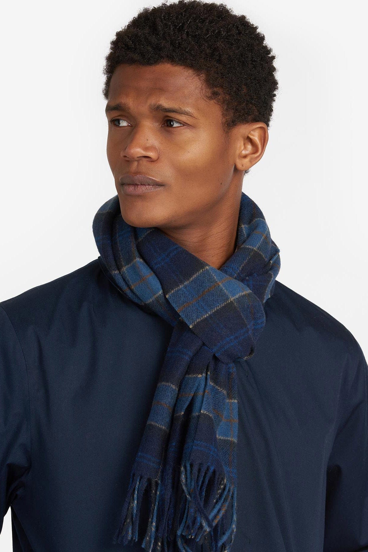 Barbour Tartan Lambswool Scarf - Midnight USC0001_TN54_OS