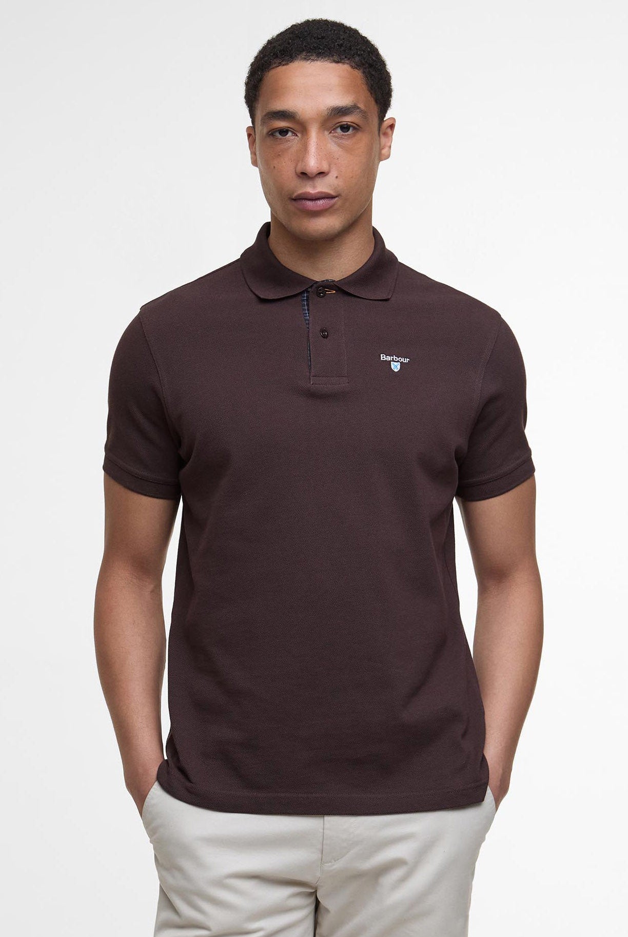 Barbour Tartan Pique Polo - Dark Oak