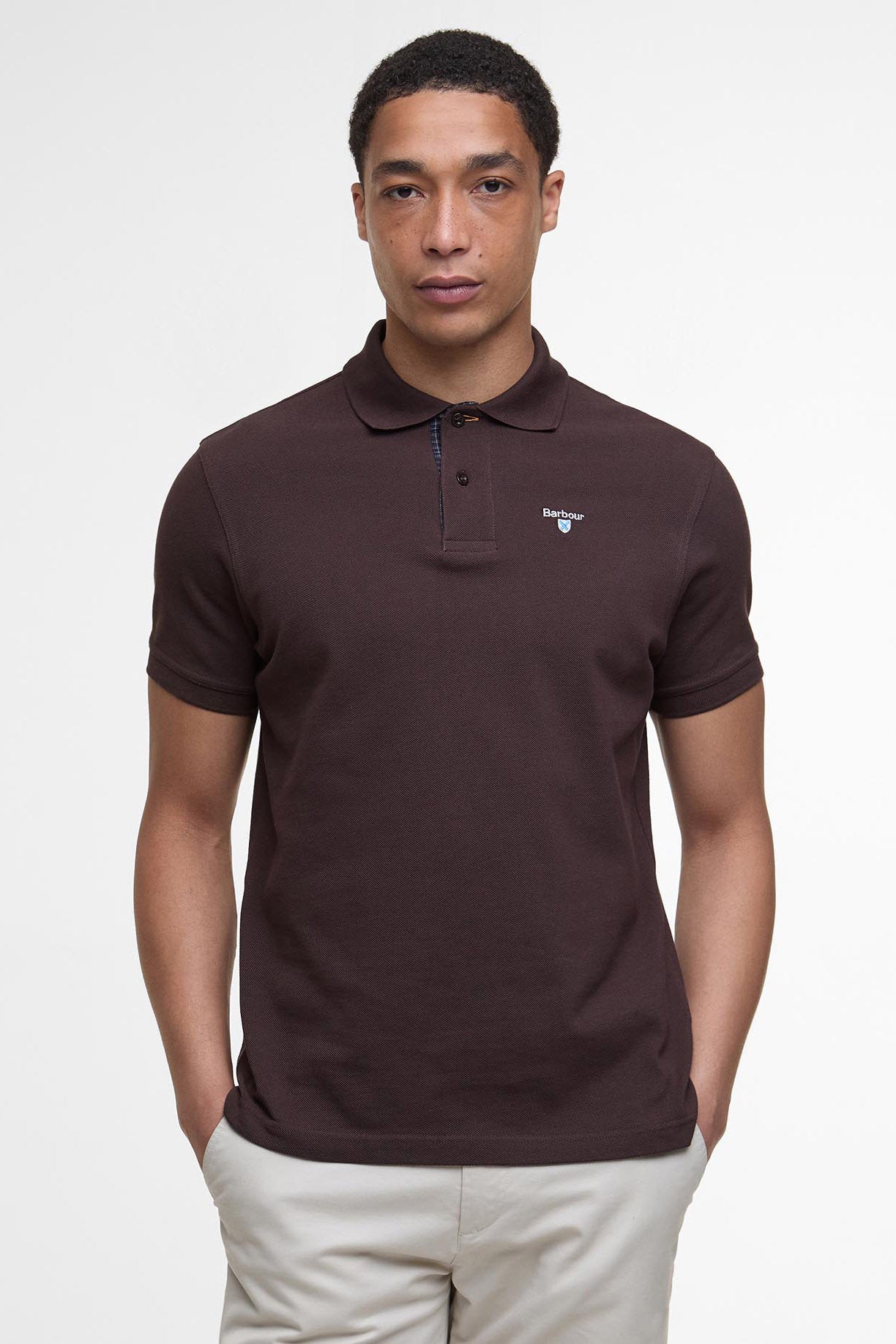 Barbour Tartan Pique Polo - Dark Oak