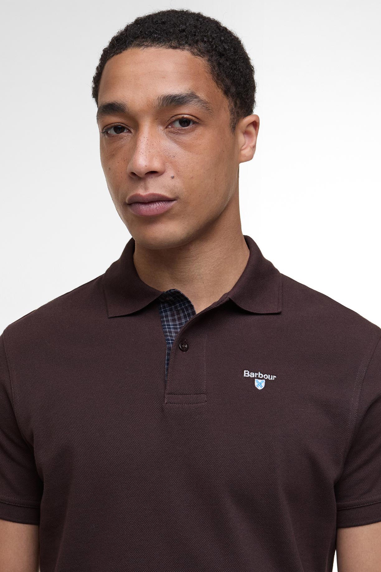 Barbour Tartan Pique Polo - Dark Oak