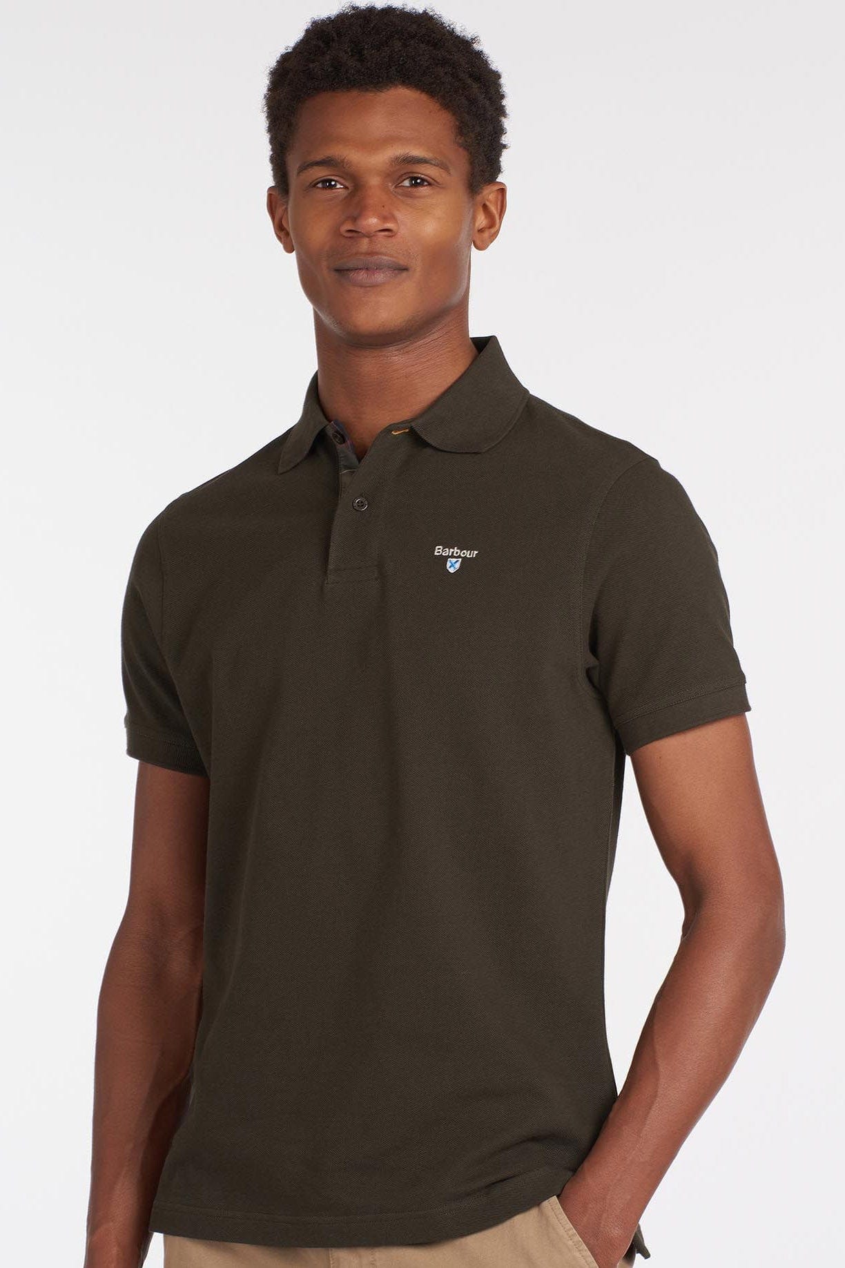 Barbour Tartan Pique Polo - Forest Green