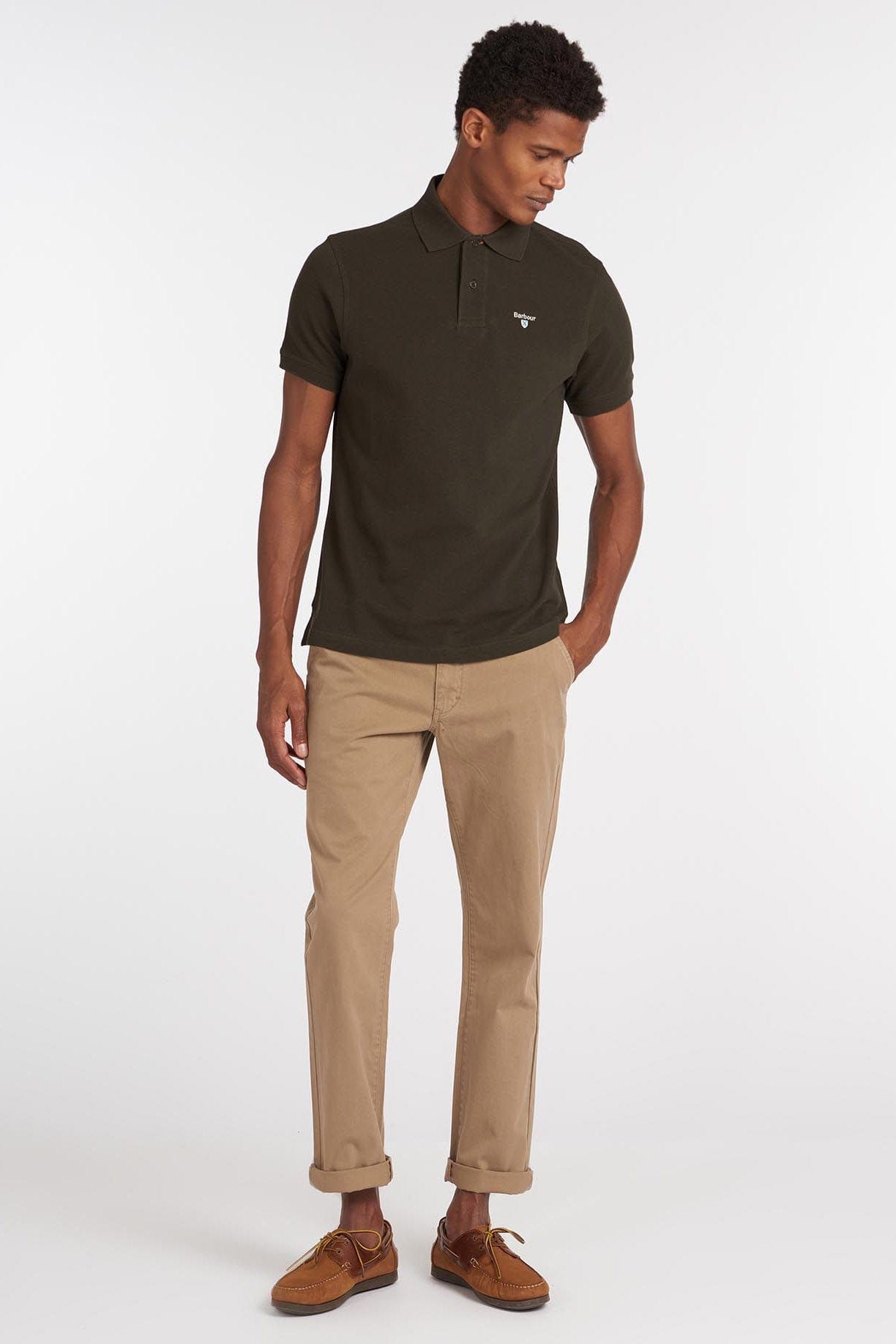 Barbour Tartan Pique Polo - Forest Green