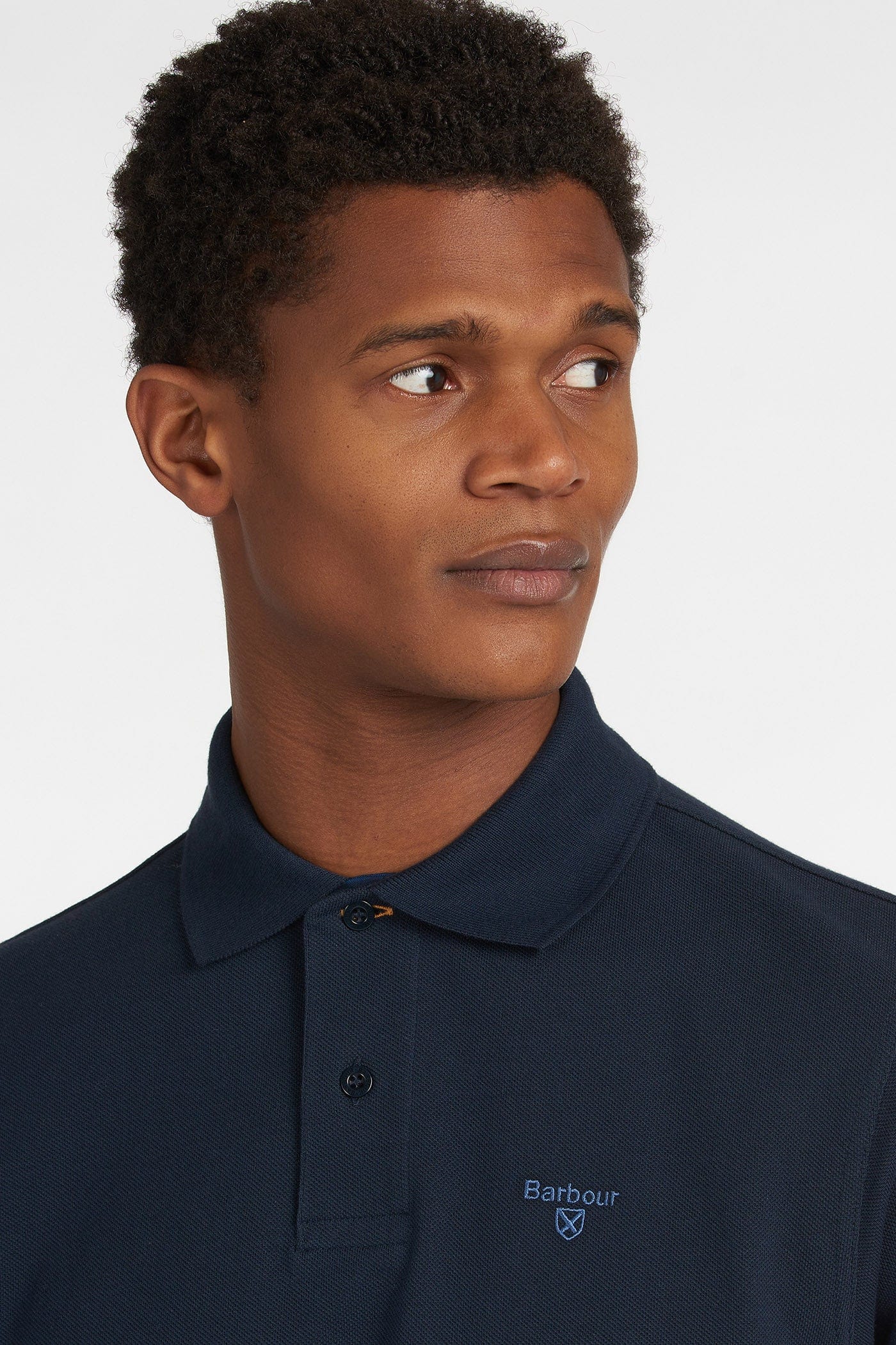 Barbour Tartan Pique Polo - Navy