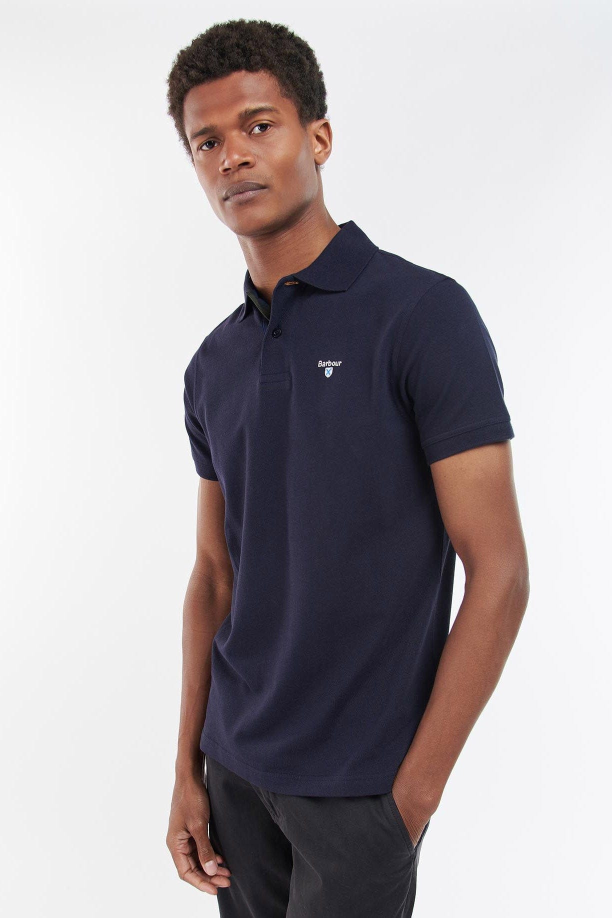 Barbour Tartan Pique Polo - Night Sky/Olive Night