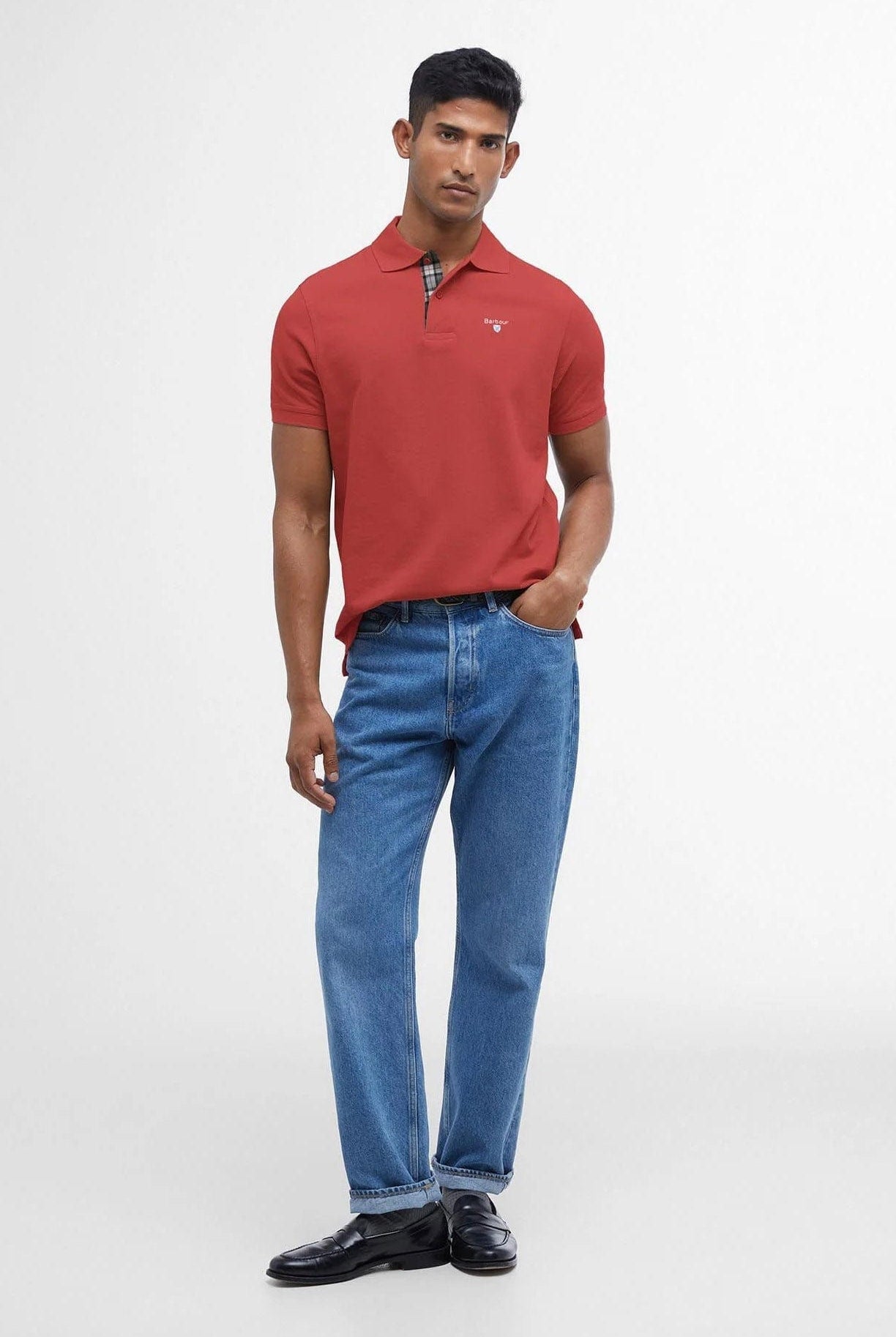 Barbour Tartan Pique Polo - Red Spice