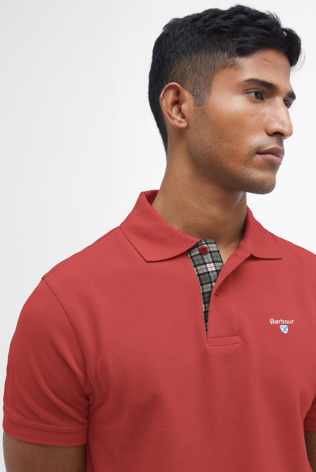 Barbour Tartan Pique Polo - Red Spice