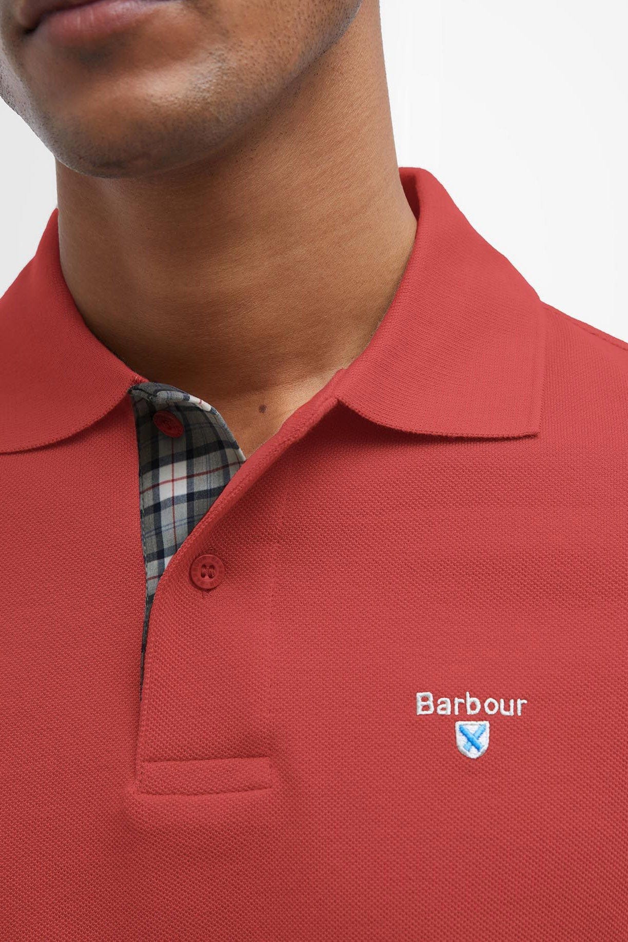 Barbour Tartan Pique Polo - Red Spice