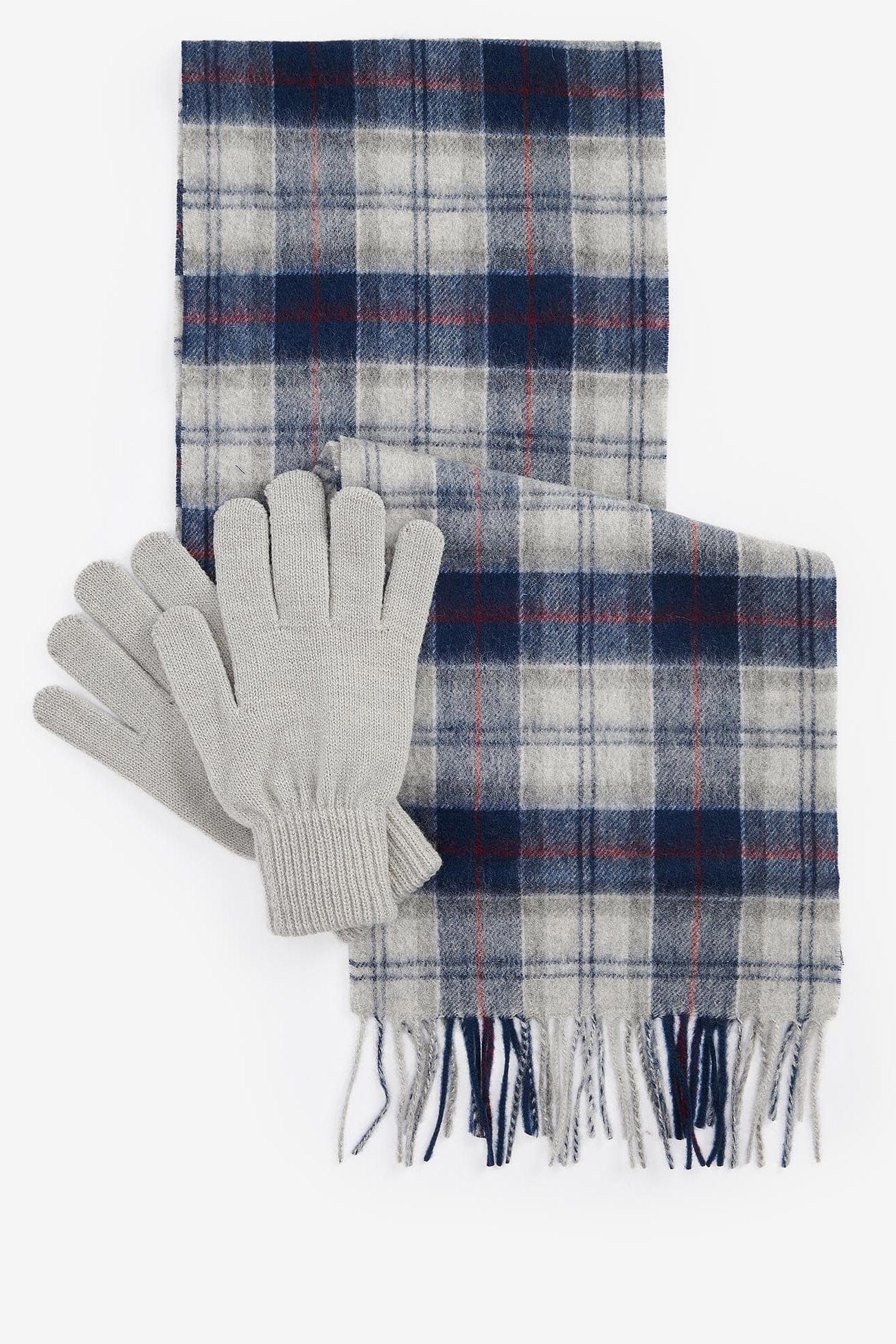 Barbour Tartan Scarf & Glove Gift Set - Blue Granite MGS0018_TN27_OS