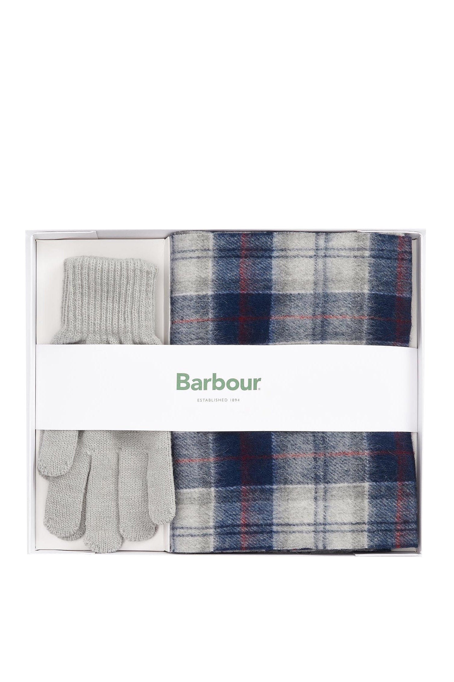 Barbour Tartan Scarf & Glove Gift Set - Blue Granite MGS0018_TN27_OS