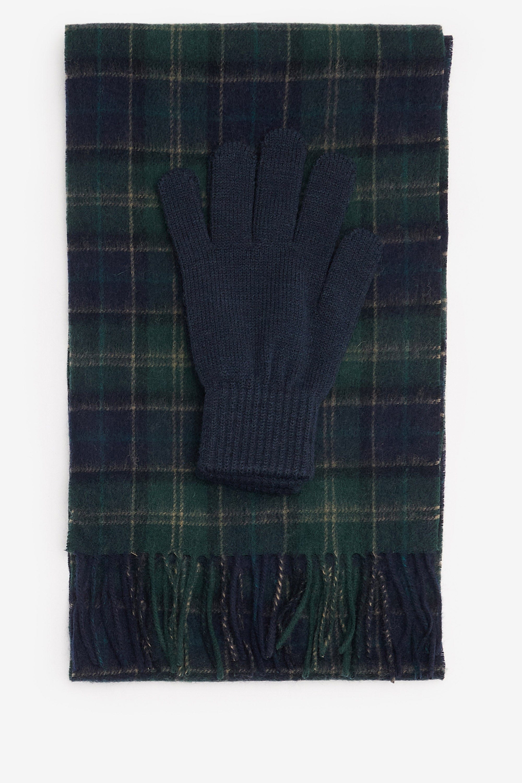 Barbour Tartan Scarf & Glove Gift Set - Green Loch Tartan MGS0018_NY91_OS