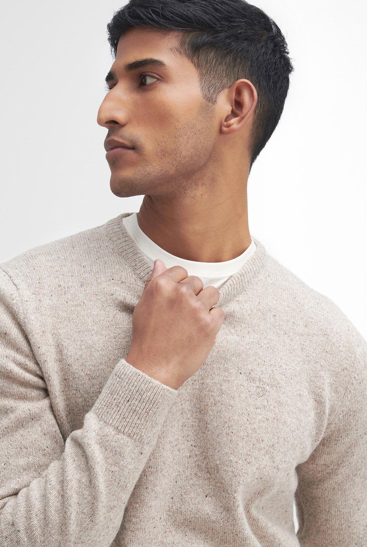 Barbour Tisbury Crew Neck Jumper - Stone