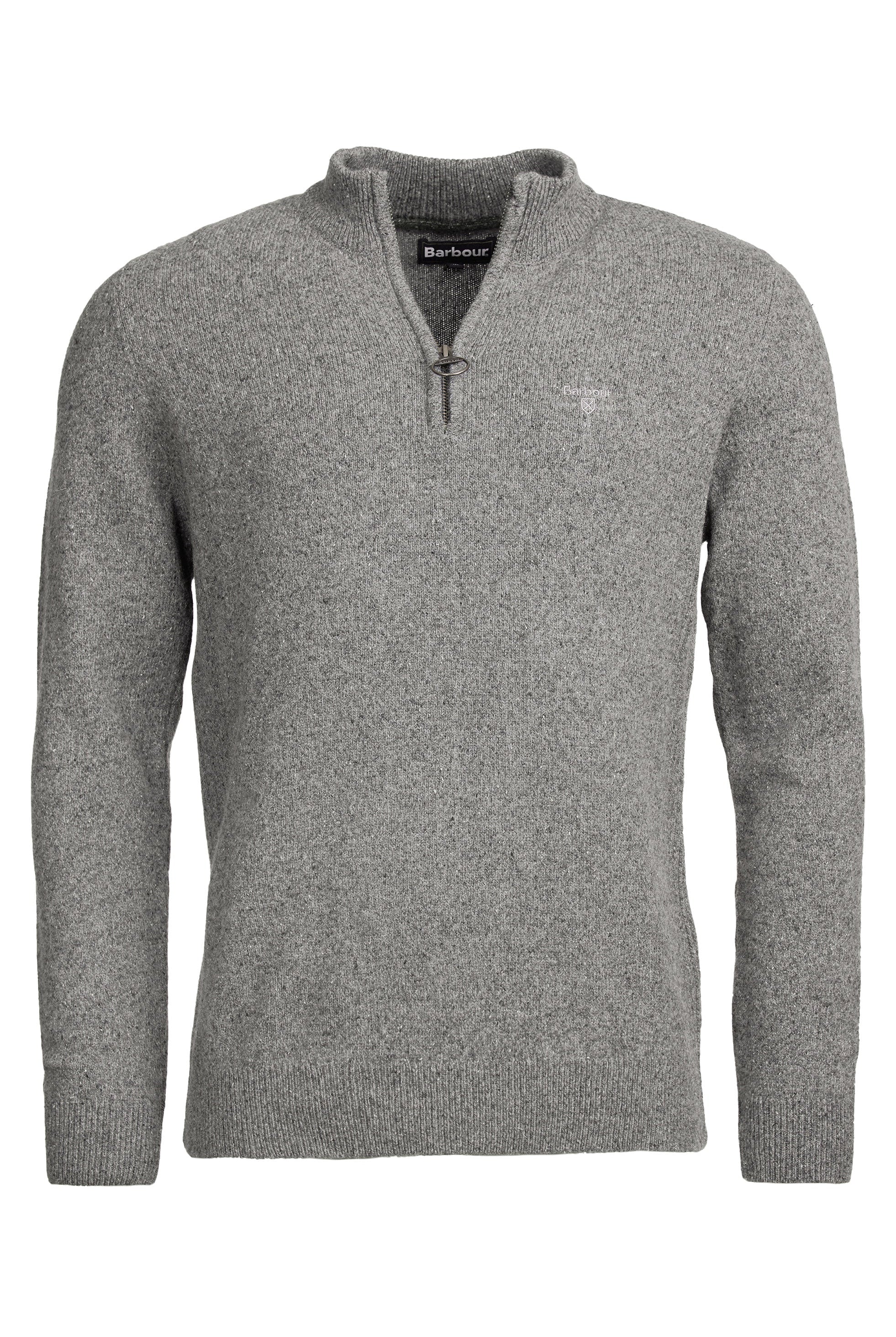 Barbour Tisbury Half Zip Knitted Jumper - Grey