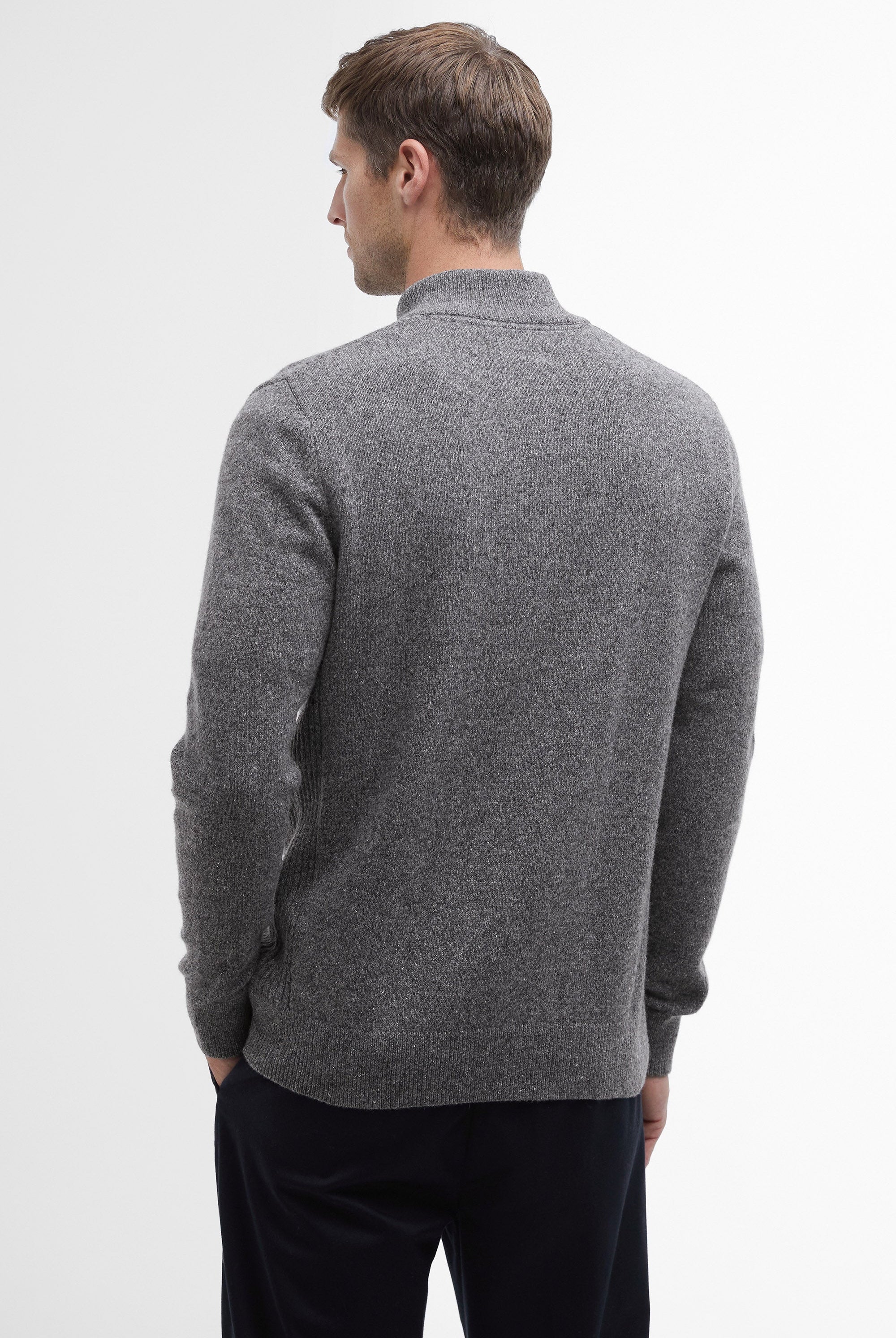 Barbour Tisbury Half Zip Knitted Jumper - Grey