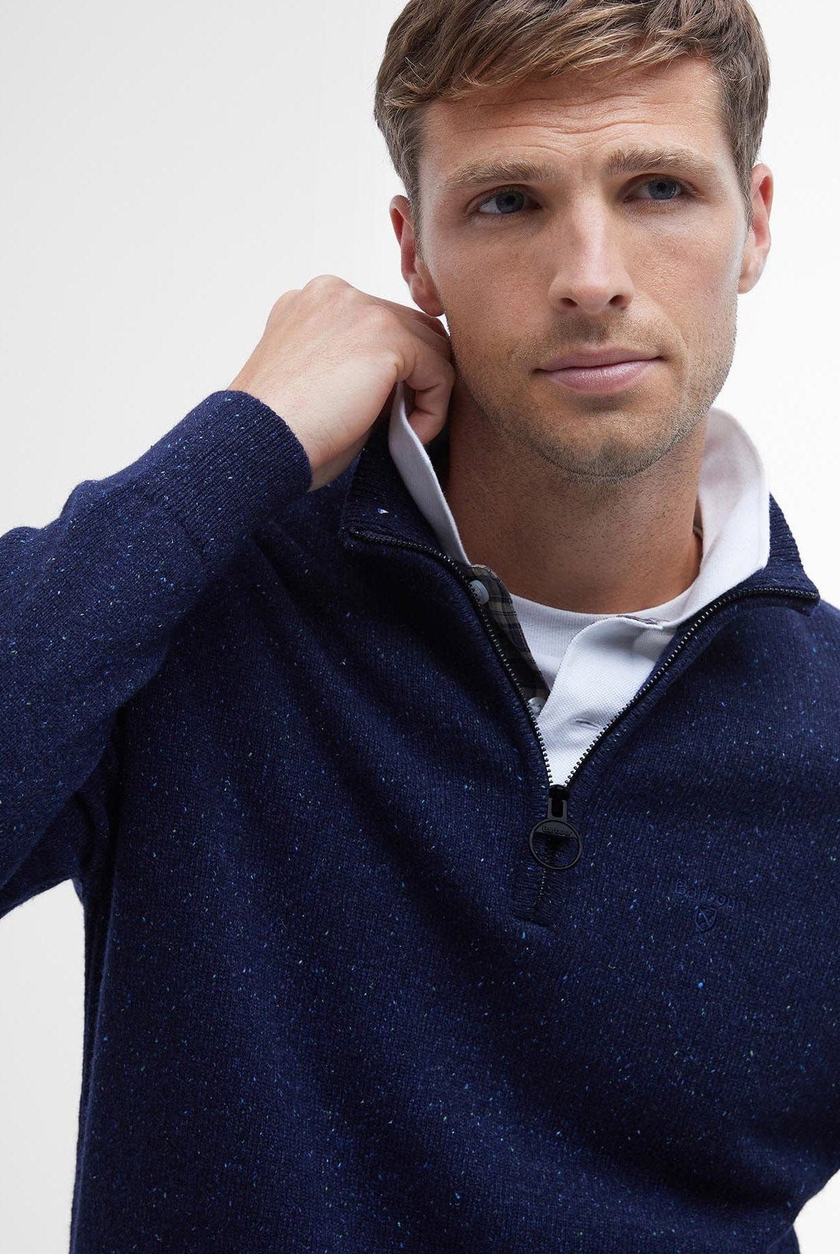 Barbour Tisbury Half Zip Knitted Jumper - Navy