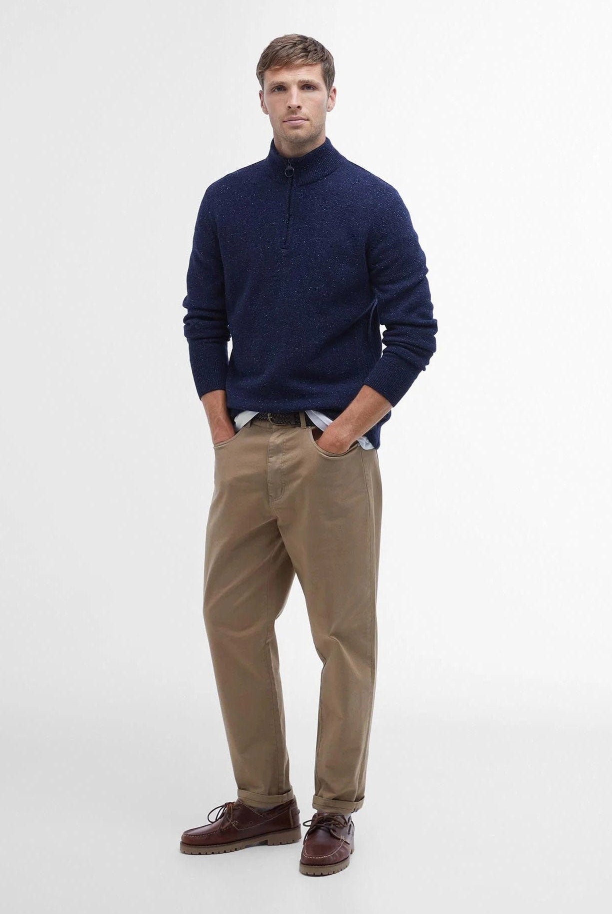 Barbour Tisbury Half Zip Knitted Jumper - Navy