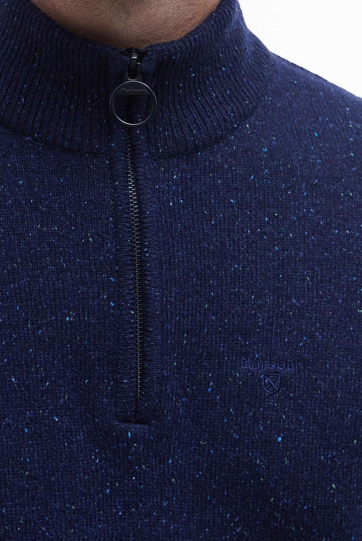 Barbour Tisbury Half Zip Knitted Jumper - Navy