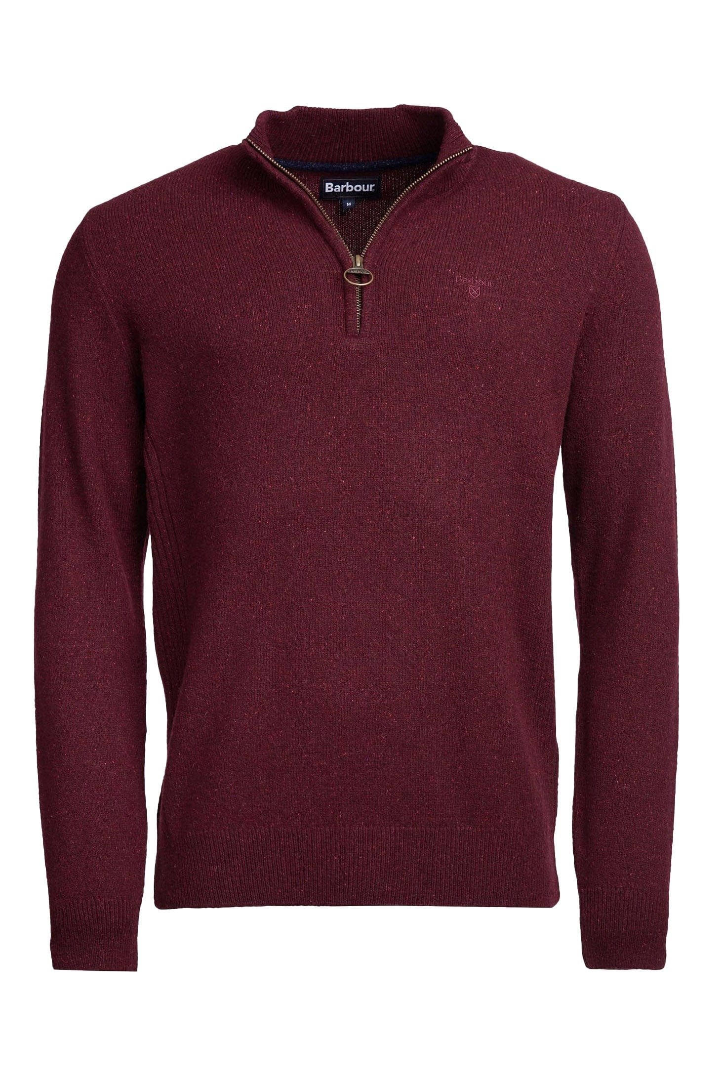 Barbour Tisbury Half Zip Knitted Jumper - Ruby