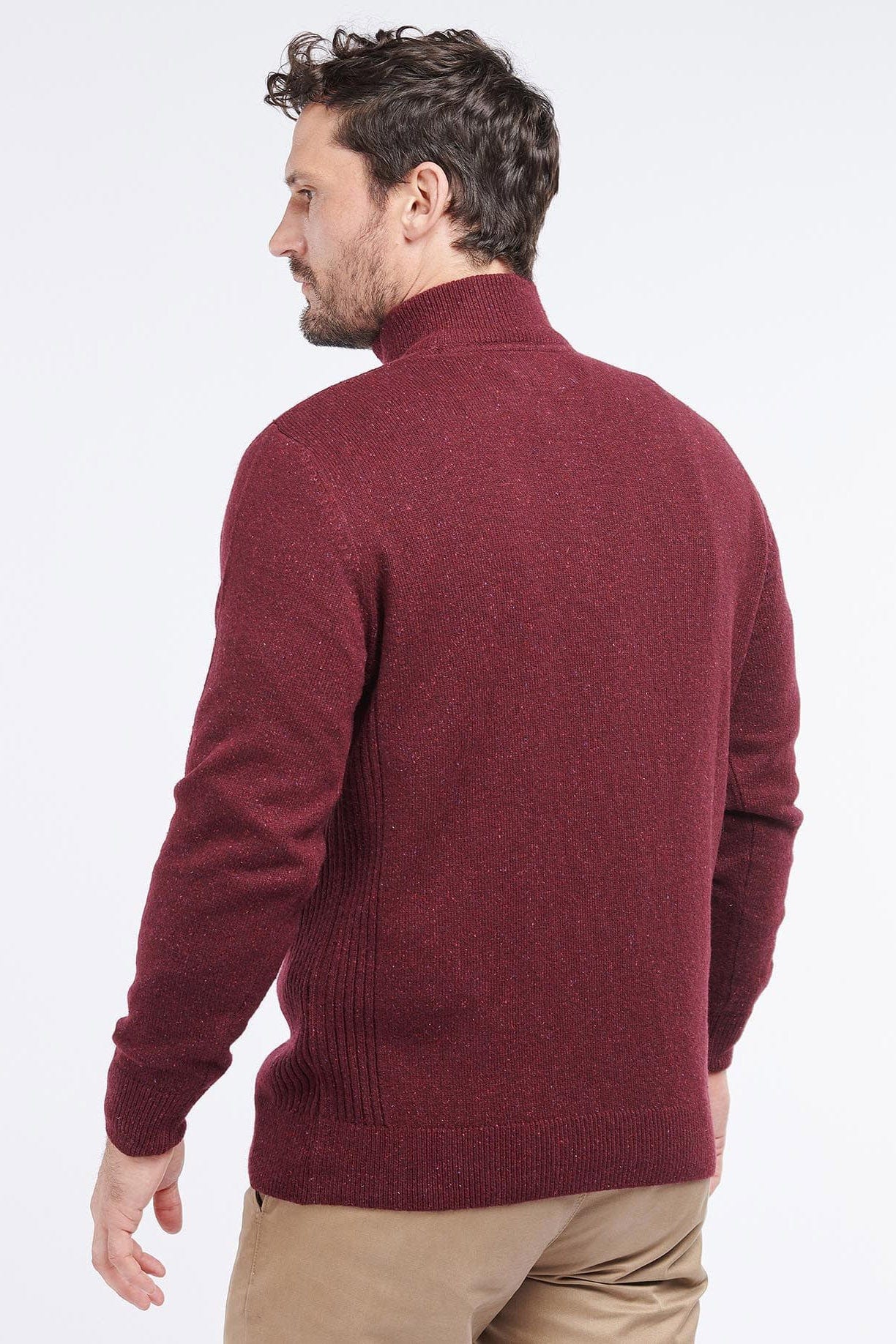 Barbour Tisbury Half Zip Knitted Jumper - Ruby