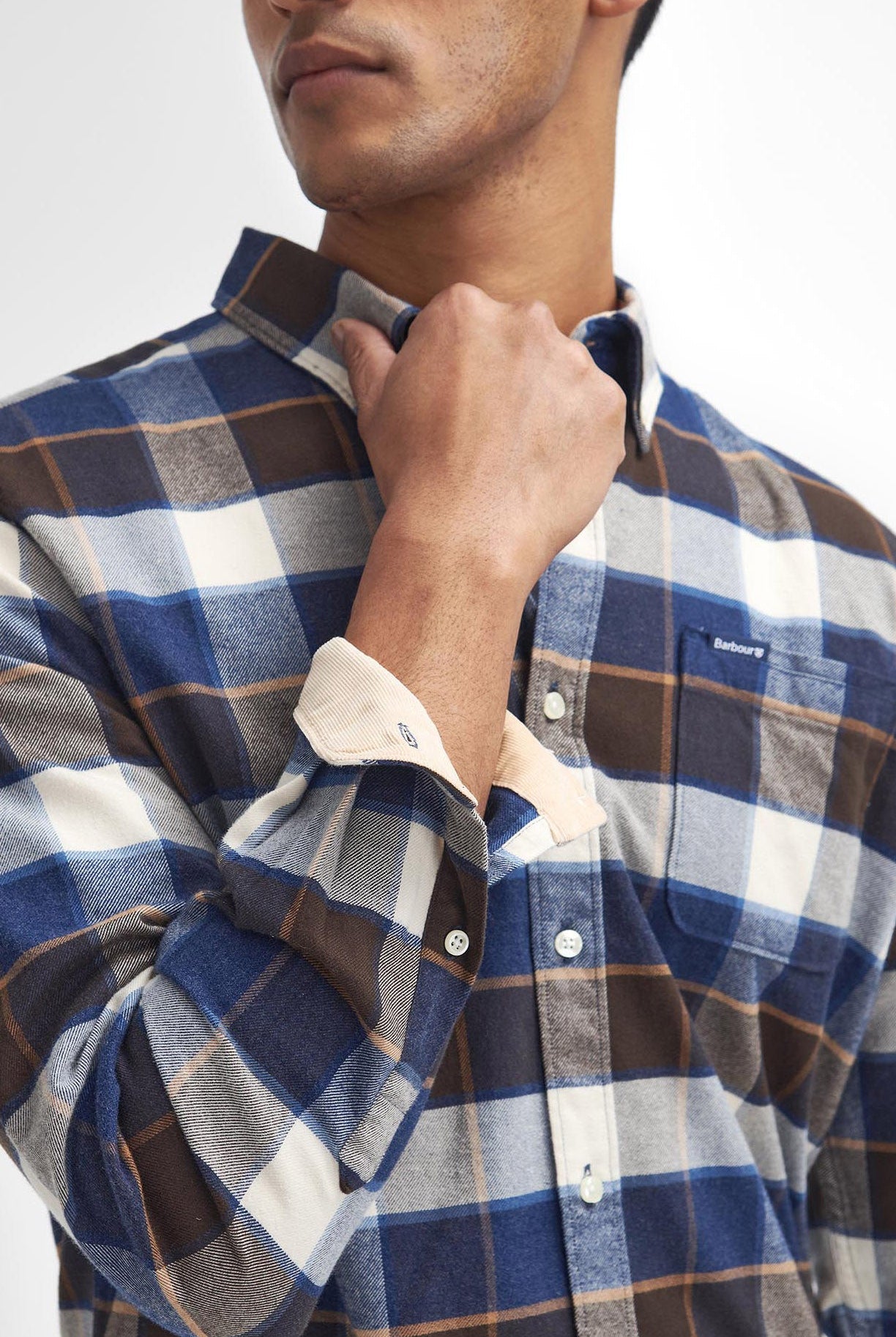 Barbour Valley Tailored Brushed Cotton Shirt - Ecru