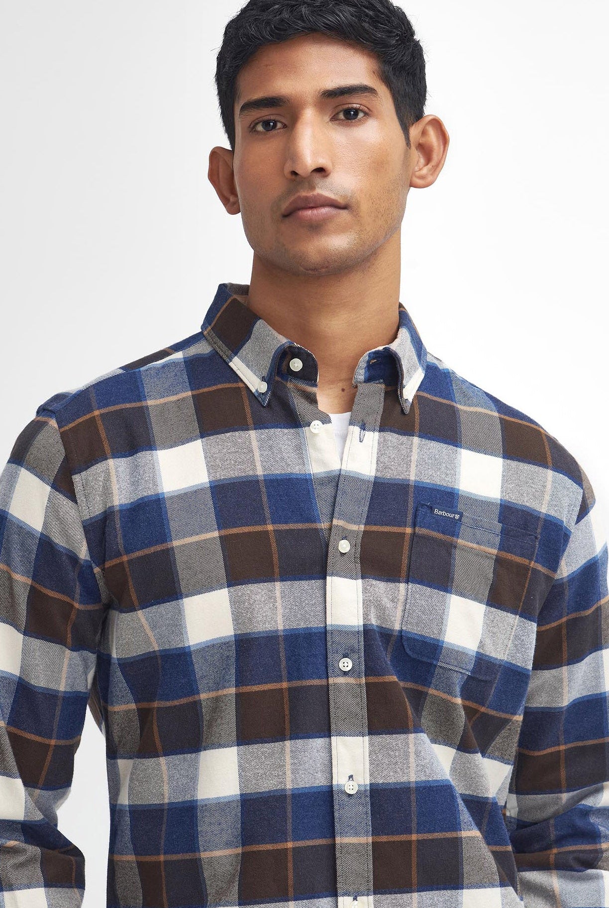 Barbour Valley Tailored Brushed Cotton Shirt - Ecru