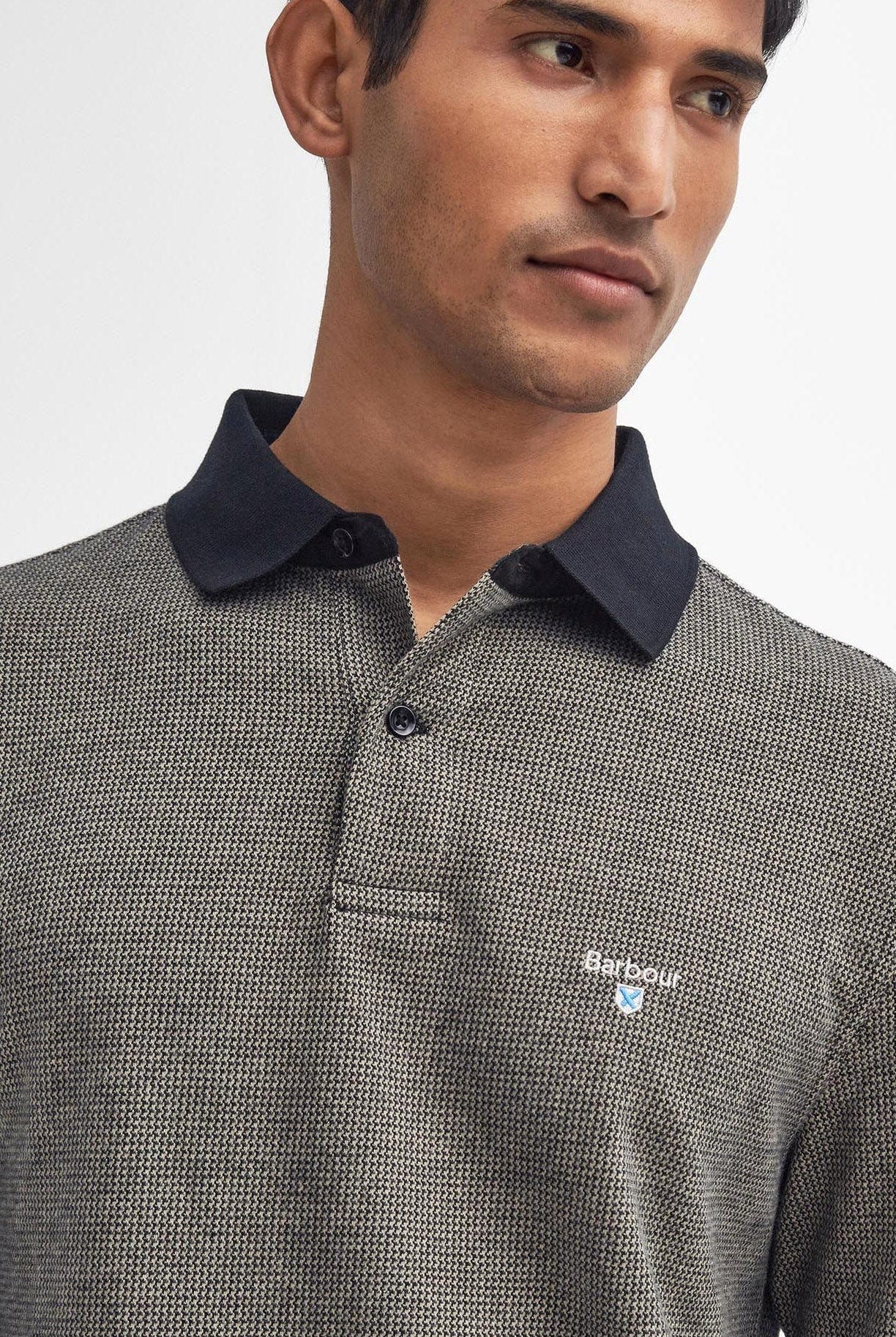 Barbour Walkford Long Sleeve Tailored Polo Shirt - Black