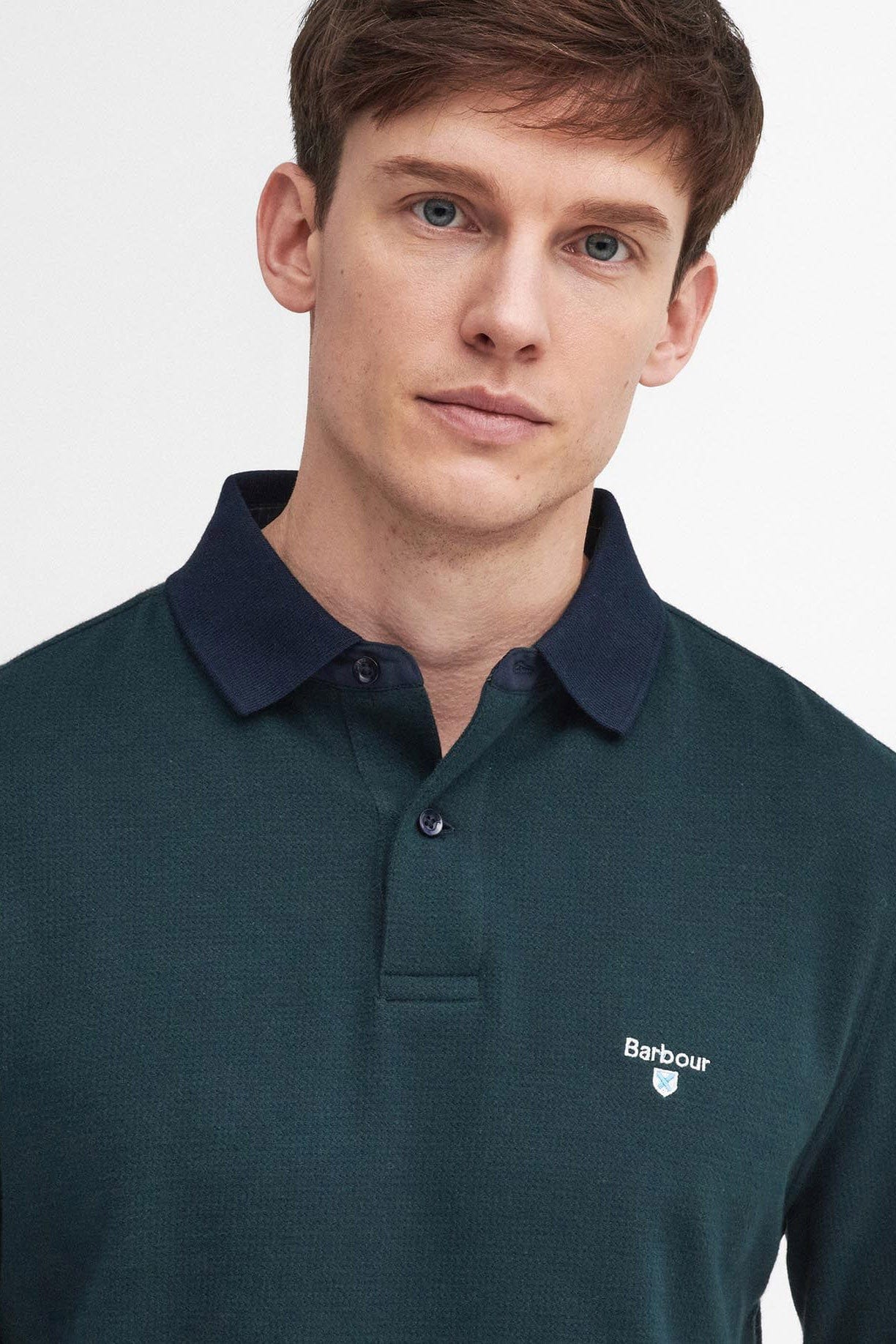 Barbour Walkford Long Sleeve Tailored Polo Shirt - Sapphire Navy