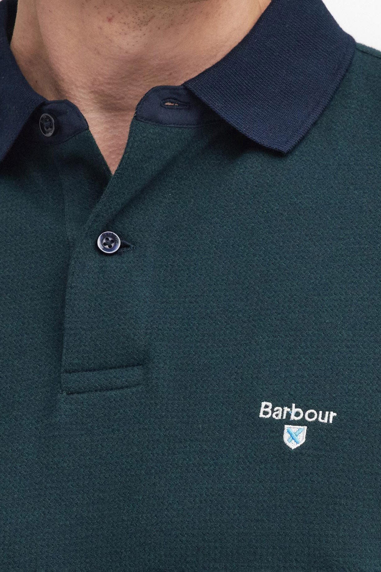 Barbour Walkford Long Sleeve Tailored Polo Shirt - Sapphire Navy