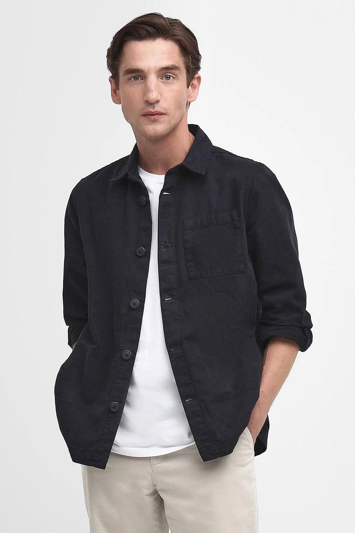 Barbour Washed Cotton Overshirt - Navy