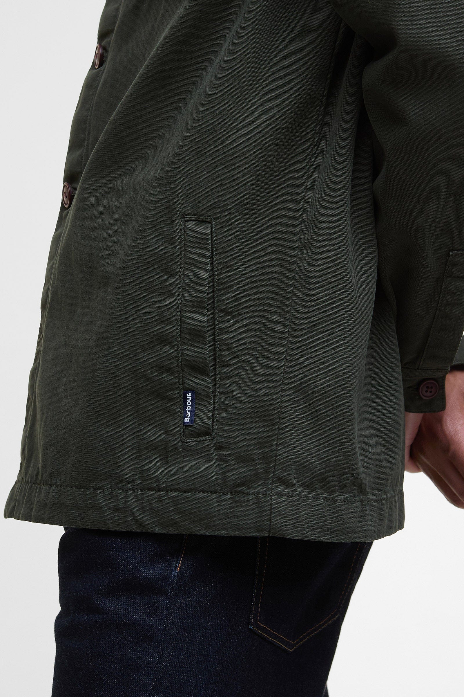 Barbour Washed Cotton Tailored Overshirt - Forest