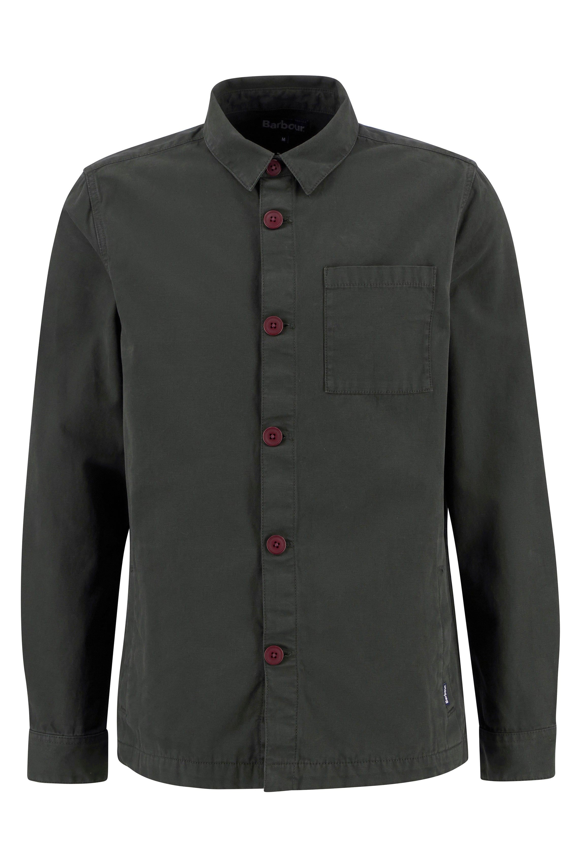 Barbour Washed Cotton Tailored Overshirt - Forest