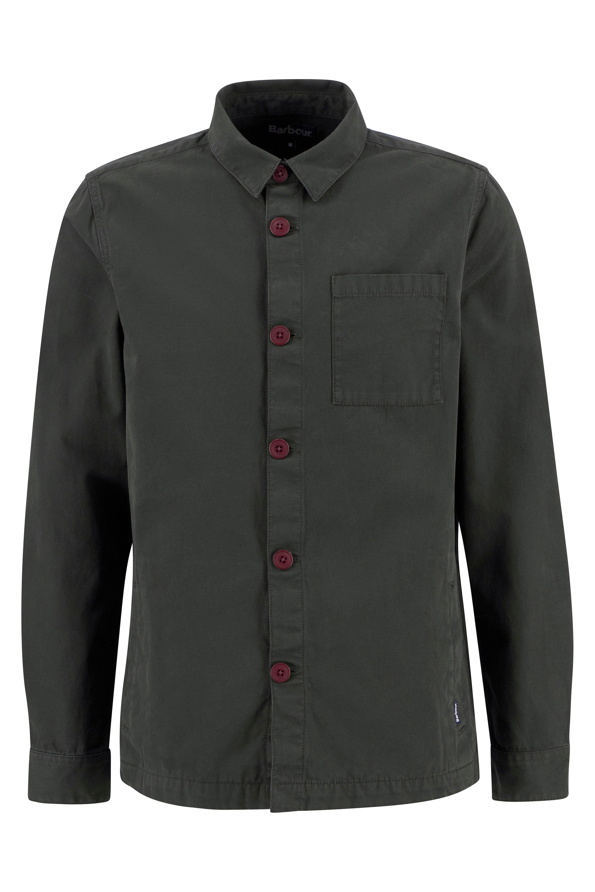 Barbour Washed Cotton Tailored Overshirt - Forest