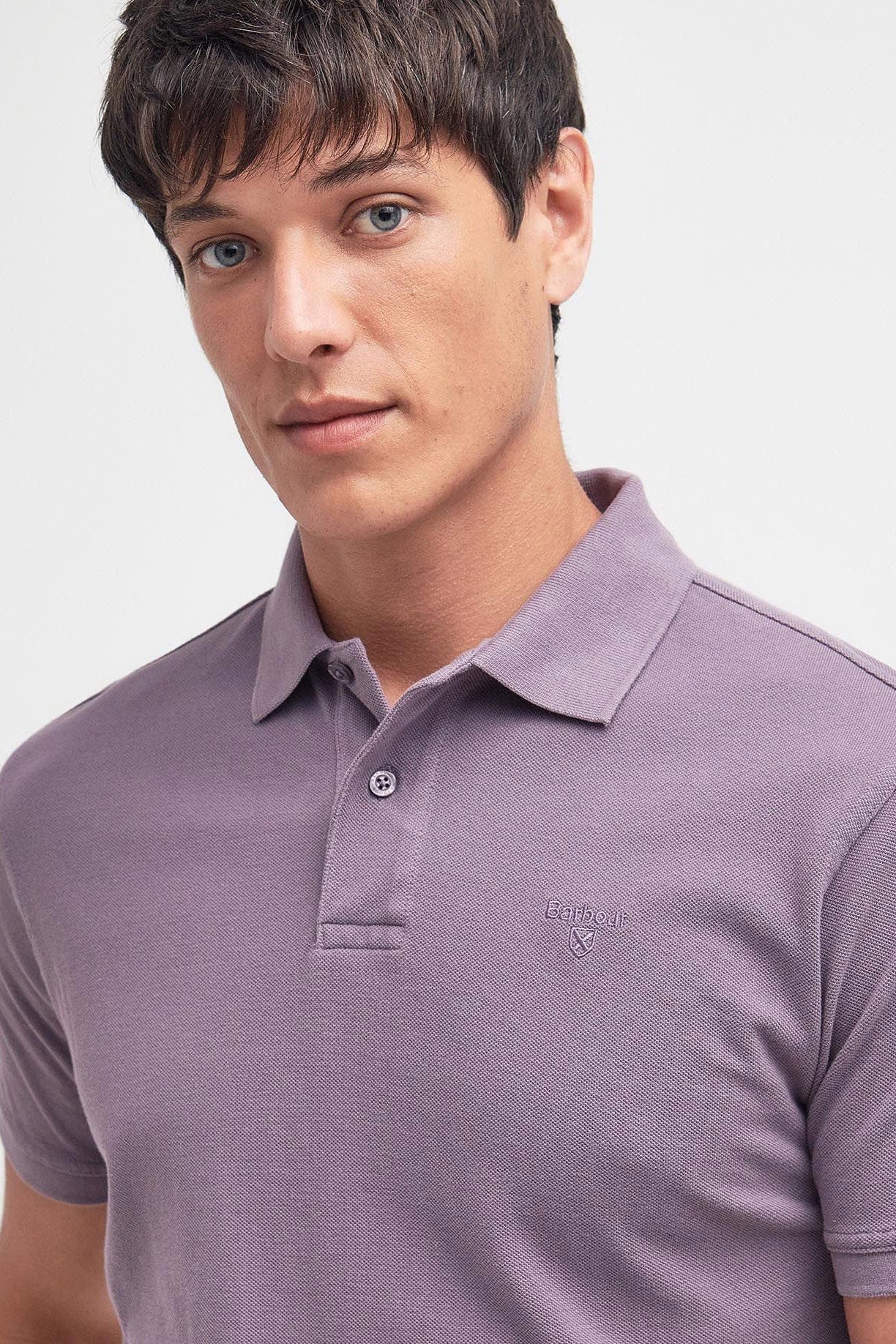 Barbour Washed-Out Sports Polo Shirt - Purple Slate