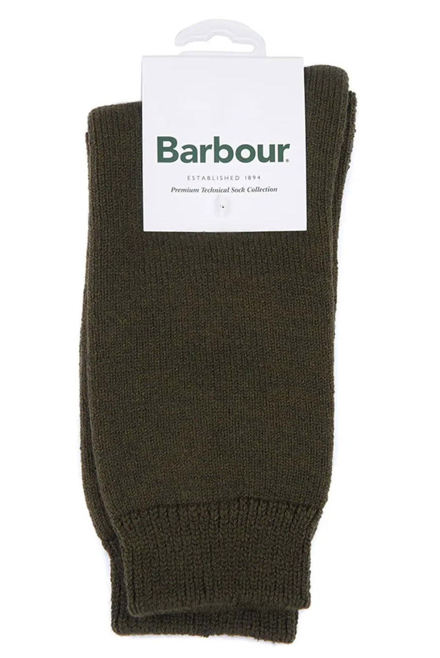 Barbour Wellington Calf Socks - Olive Green
