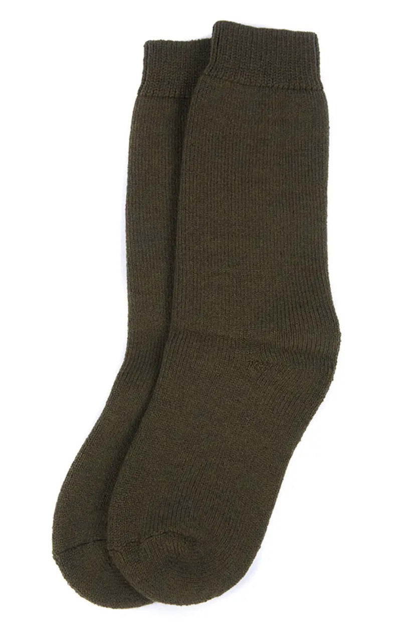 Barbour Wellington Calf Socks - Olive Green