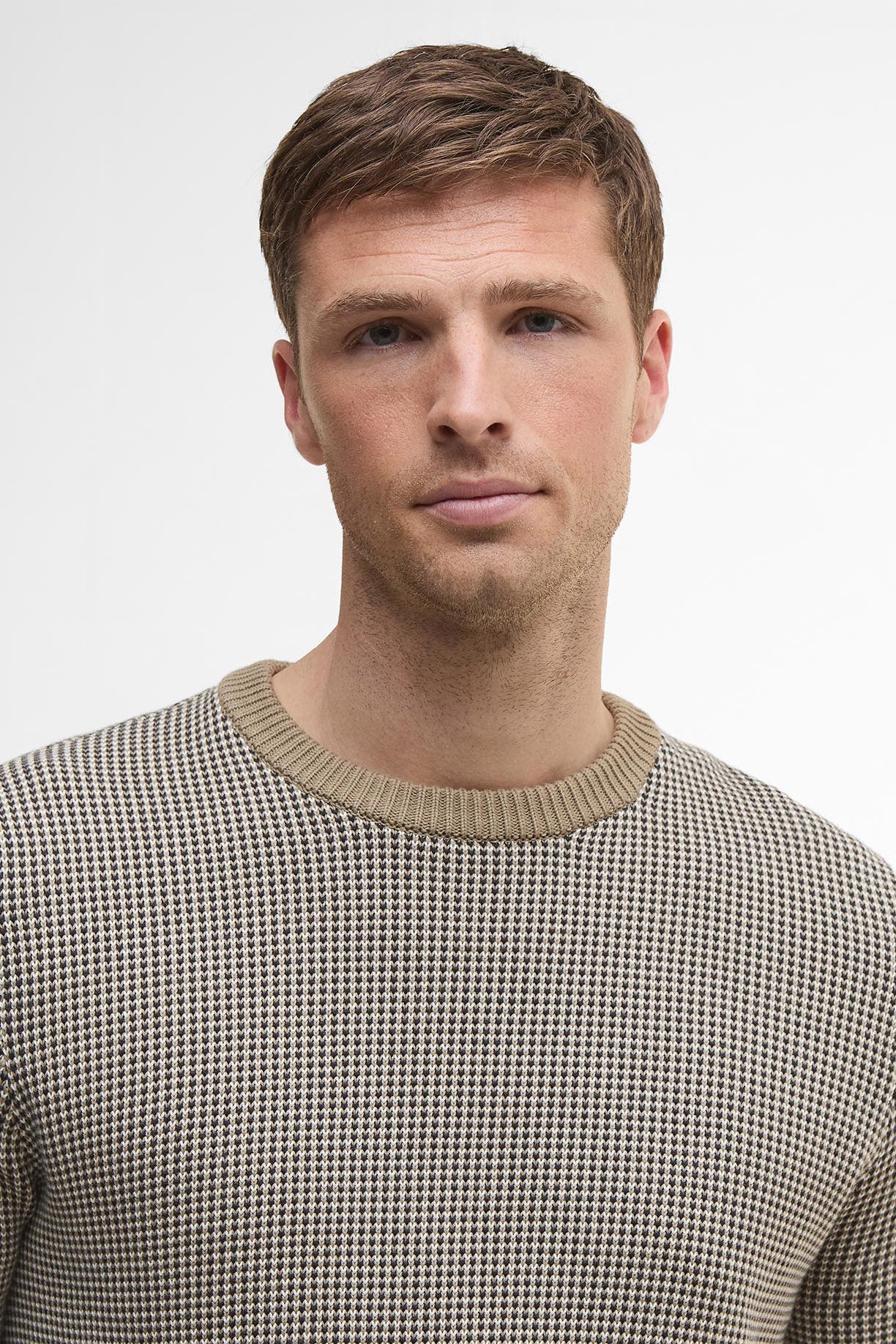 Barbour Wells Crew Neck Jumper - Washed Stone