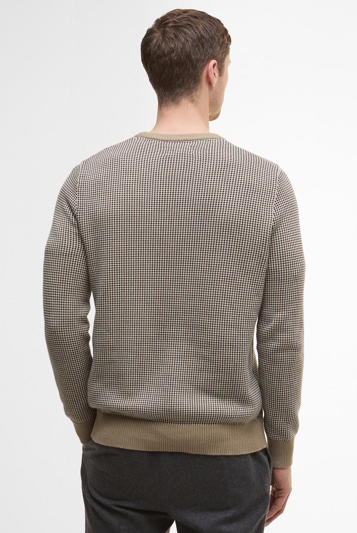 Barbour Wells Crew Neck Jumper - Washed Stone