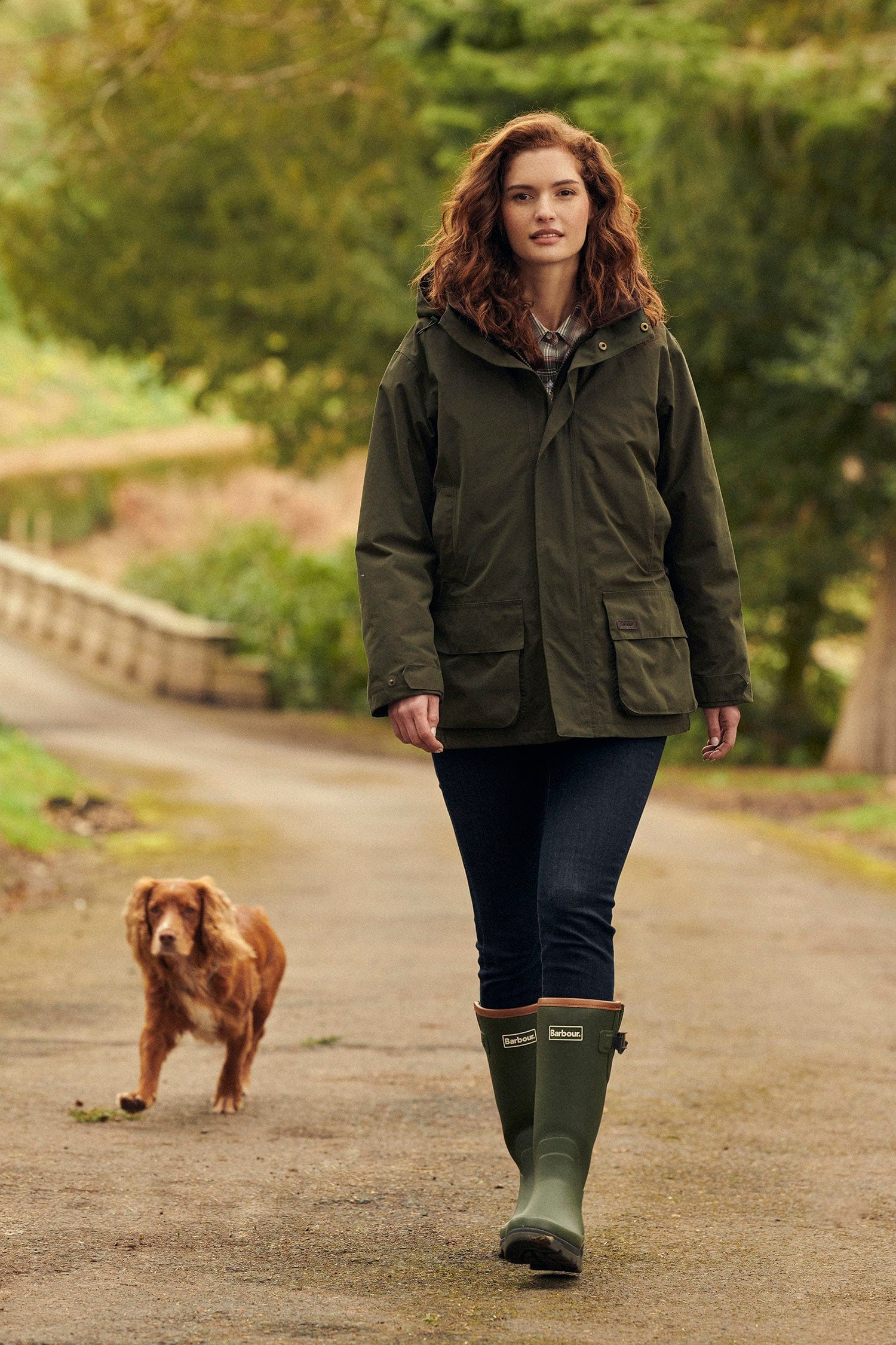 Barbour Womens Tempest Wellington Boots - Olive