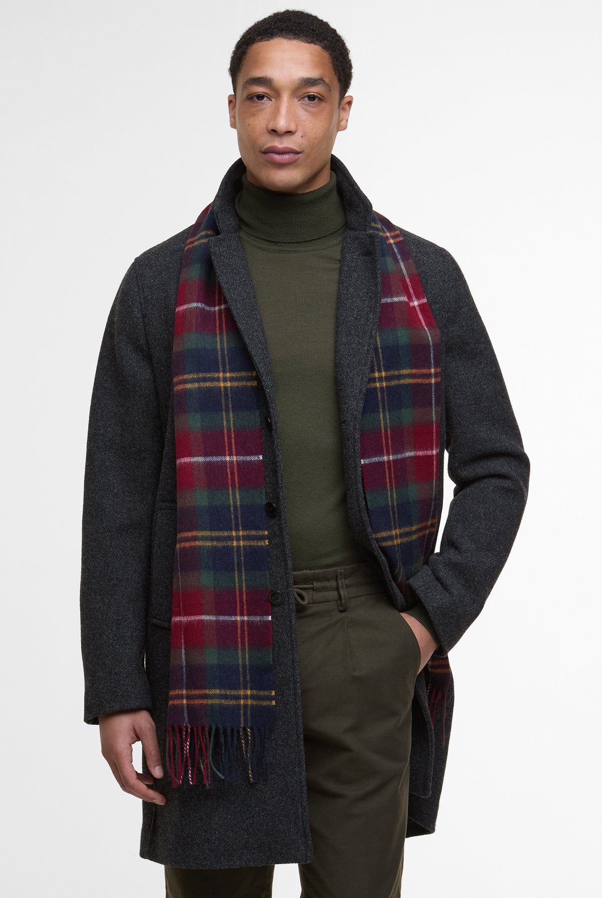 Barbour Wool & Cashmere Scarf - Winterberry Tartan USC0002_TN69_OS