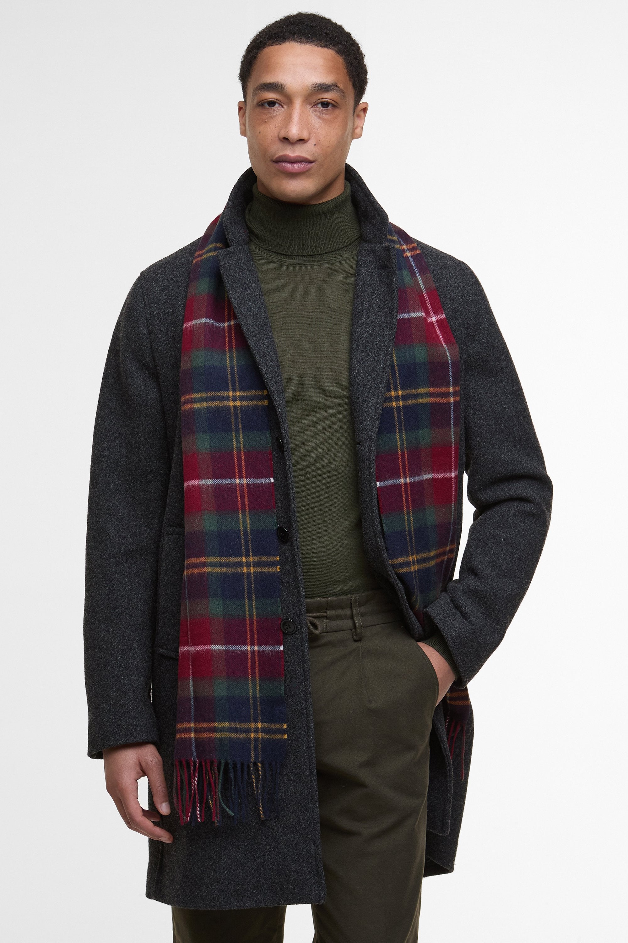 Barbour Wool & Cashmere Scarf - Winterberry Tartan USC0002_TN69_OS