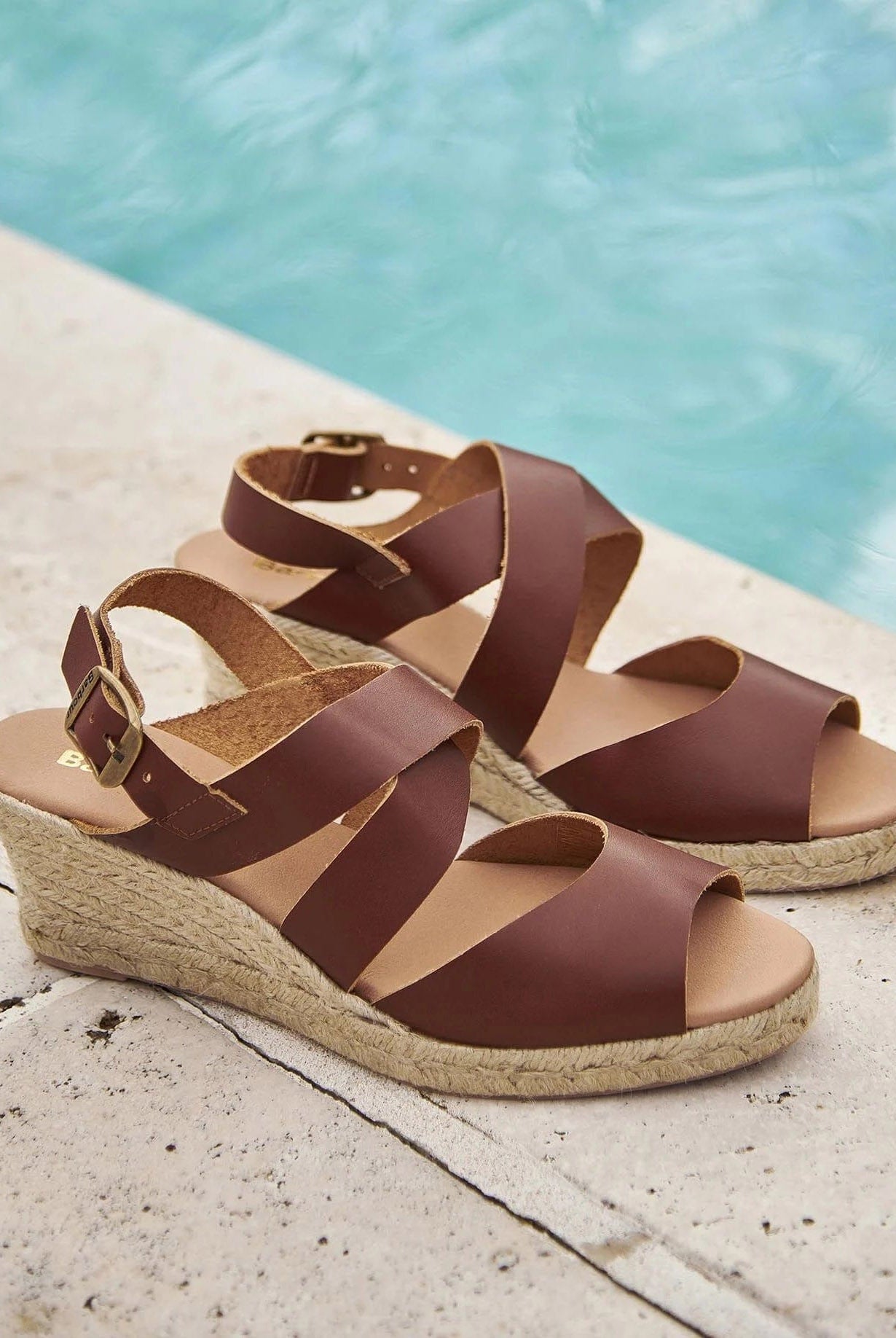 Barbour Yolanda Espadrille Wedges - Tan